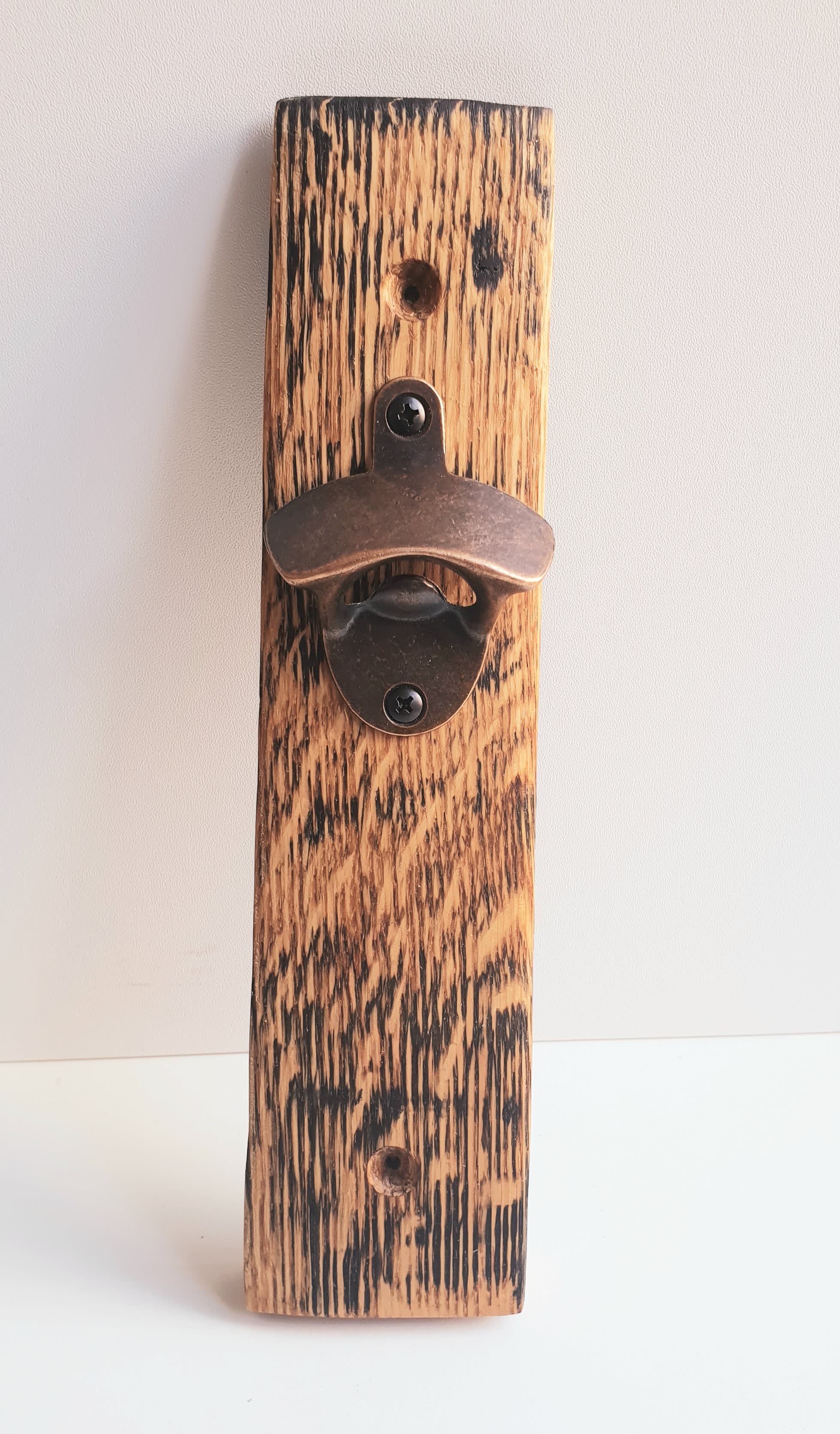 Wall Mounted Whisky Barrel Stave Bottle Opener Recycled whisky barrel