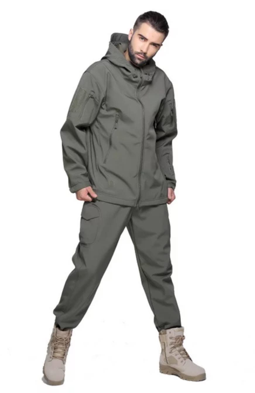 Fleece Lined Waterproof Suit Grey - L 