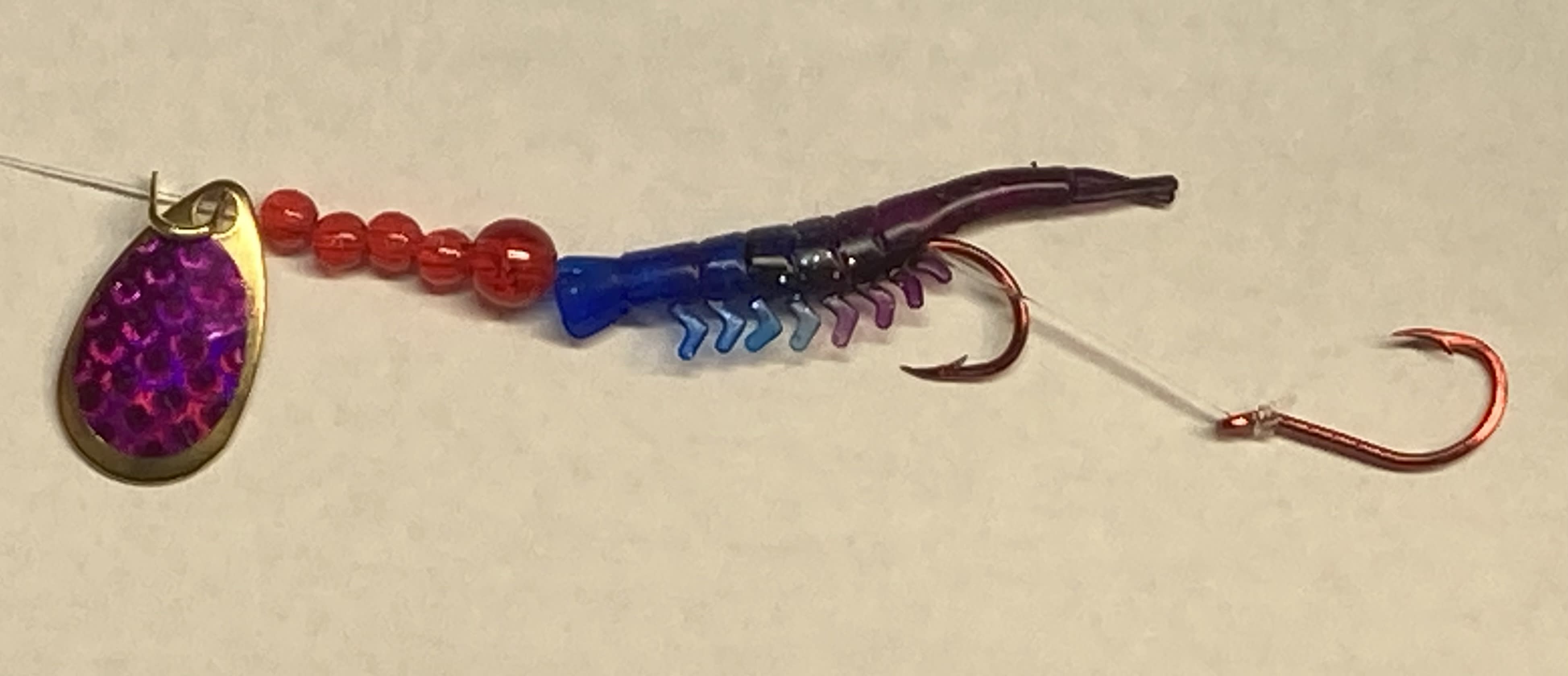 1.5 Savage Mini Shrimp - Hand Dyed - Clear Pink - Kokanee Hoochies and  Shrimp - Savage Strike Spinners