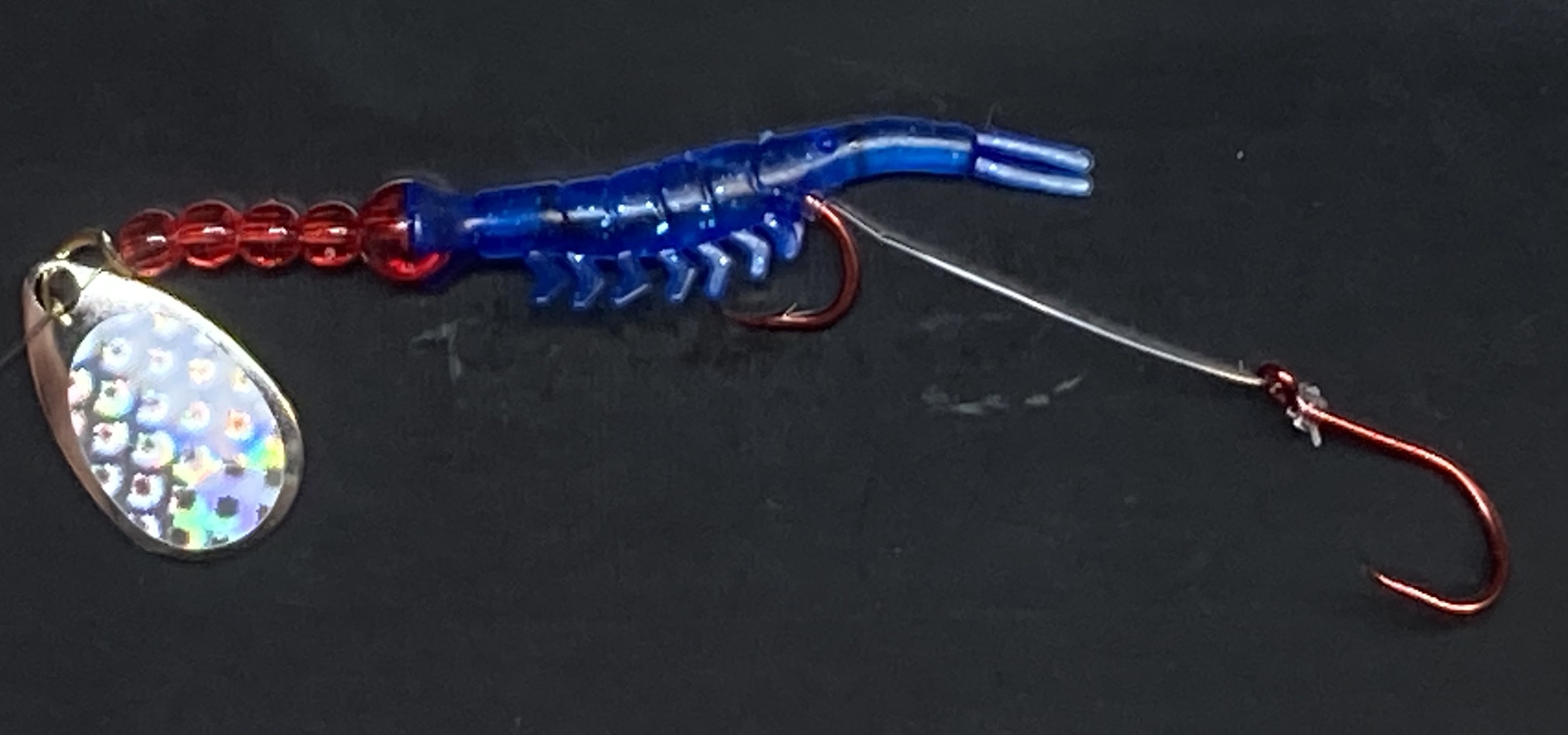 Blue Ruby Red on Nickel/Silver Scale - Savage Micro Shrimp - Kokanee and  Trout - Savage Micro Shrimp Spinners - Savage Strike Spinners