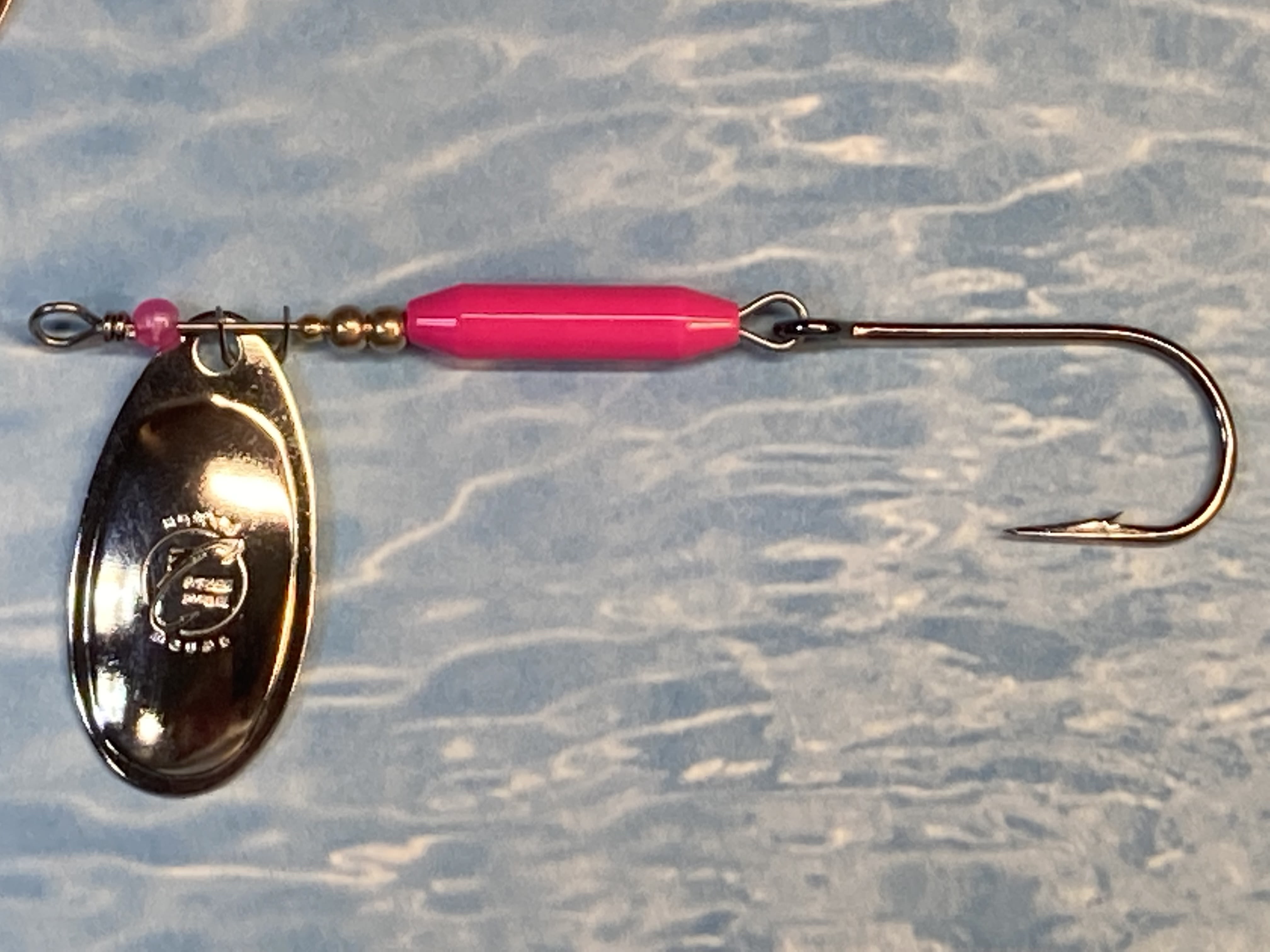 thumbnail image 2 of Yakima Bait Flash Glo Casting Spinner 3/8 Oz Nickel Pink 2 of 14