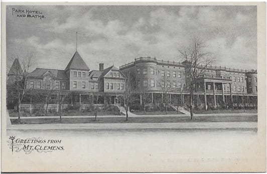 PA01 Park Hotel And Baths, Mt. Clemens. - The Park Hotel Postcards - Mt ...