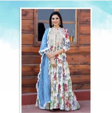 Cotton long frock on sale suit