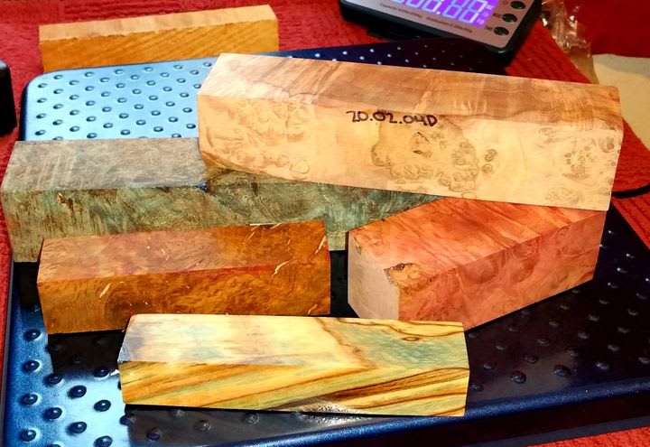 Hybrid Stabilized Spalted Maple Burl With Gold Alumilite Epoxy Resin Knife  Handle Blank, Tool Blank, Woodturning Block M16 READY to SHIP 