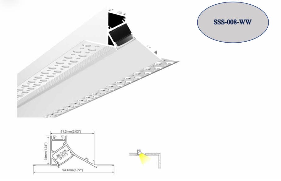 Plaster in Ceiling Wash Profile Ceiling LED Profiles Smart ScaLED