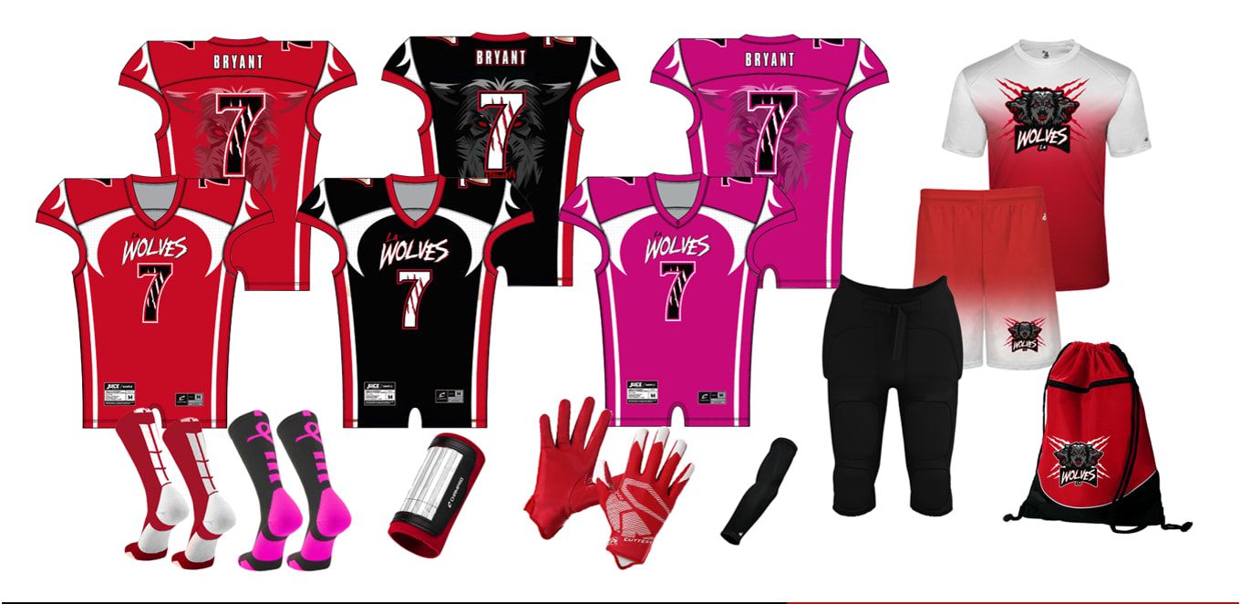 Football Uniforms LA Wolves Youth Organization Uniforms LA Wolves