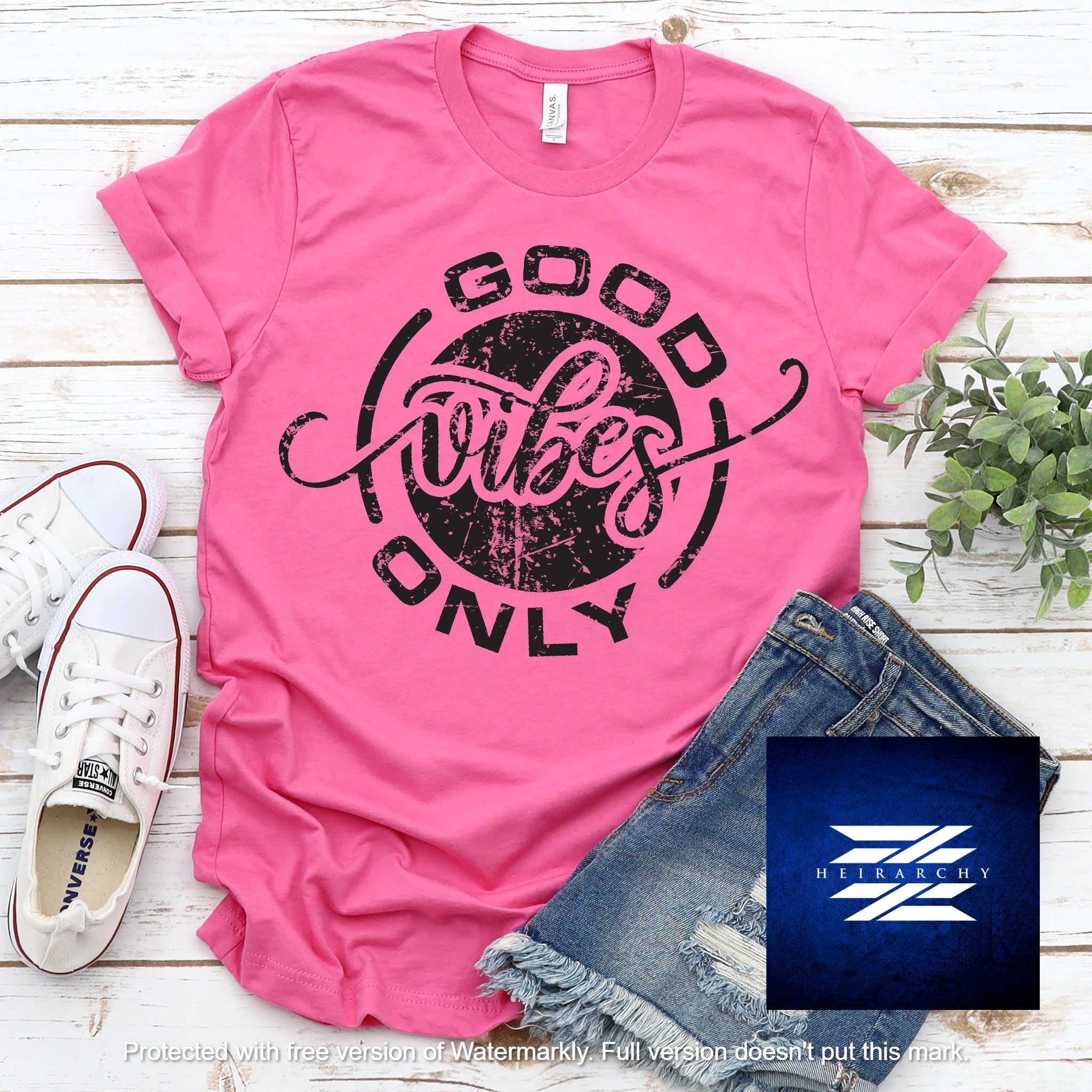 good vibes pink shirt