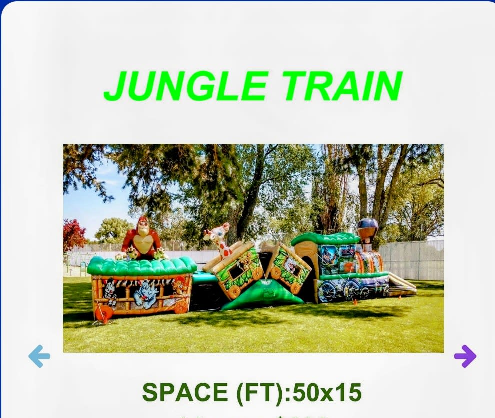 Jungle Train Obstacle Bounce Houses Okie Dokie Bounce Houses LLC Winnemucca Bouncy Houses Hire