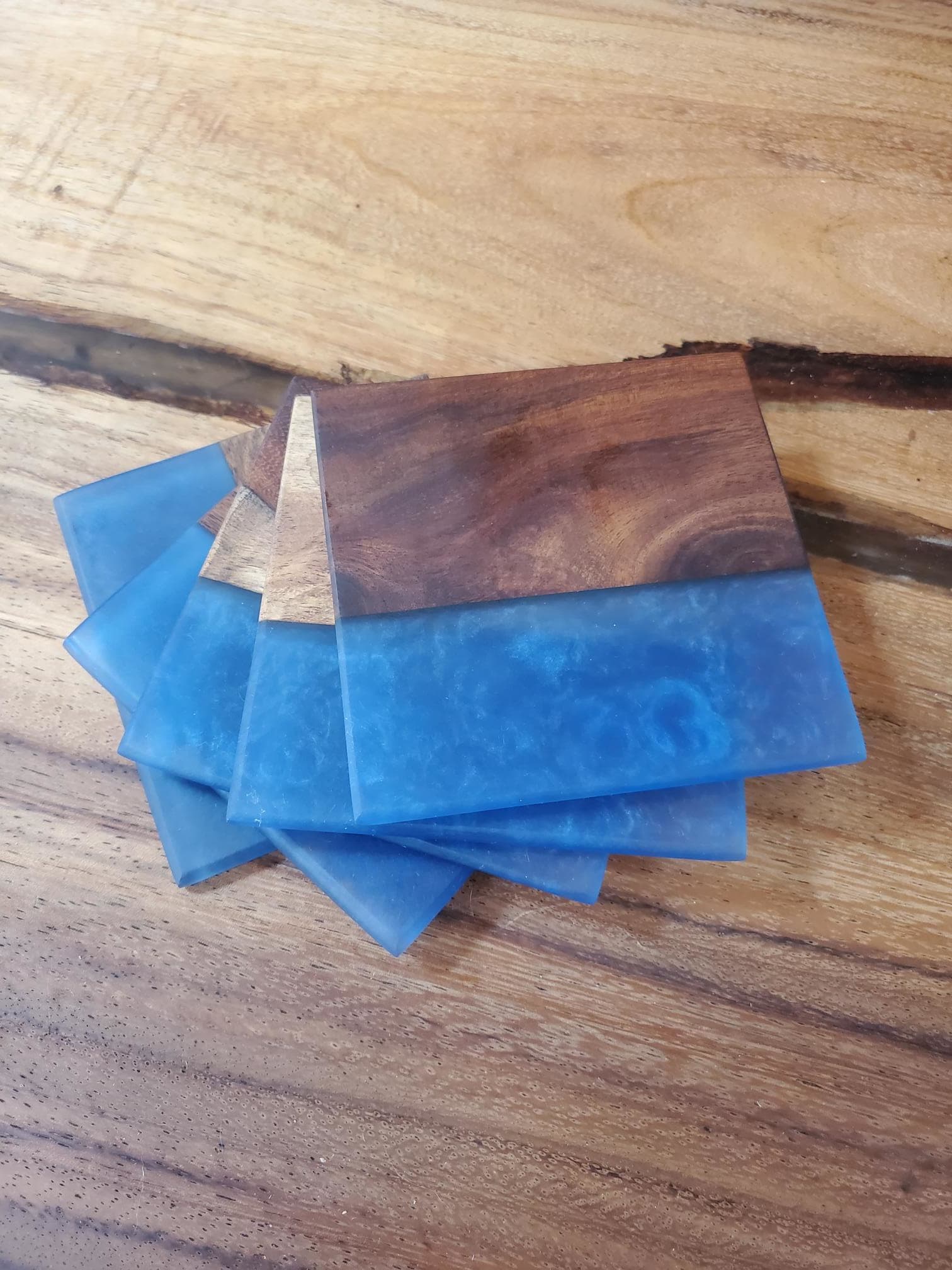 Rosewood Deep Blue Custom Coaster Sets Its Just Wood by DC Woodworking Business in Fort