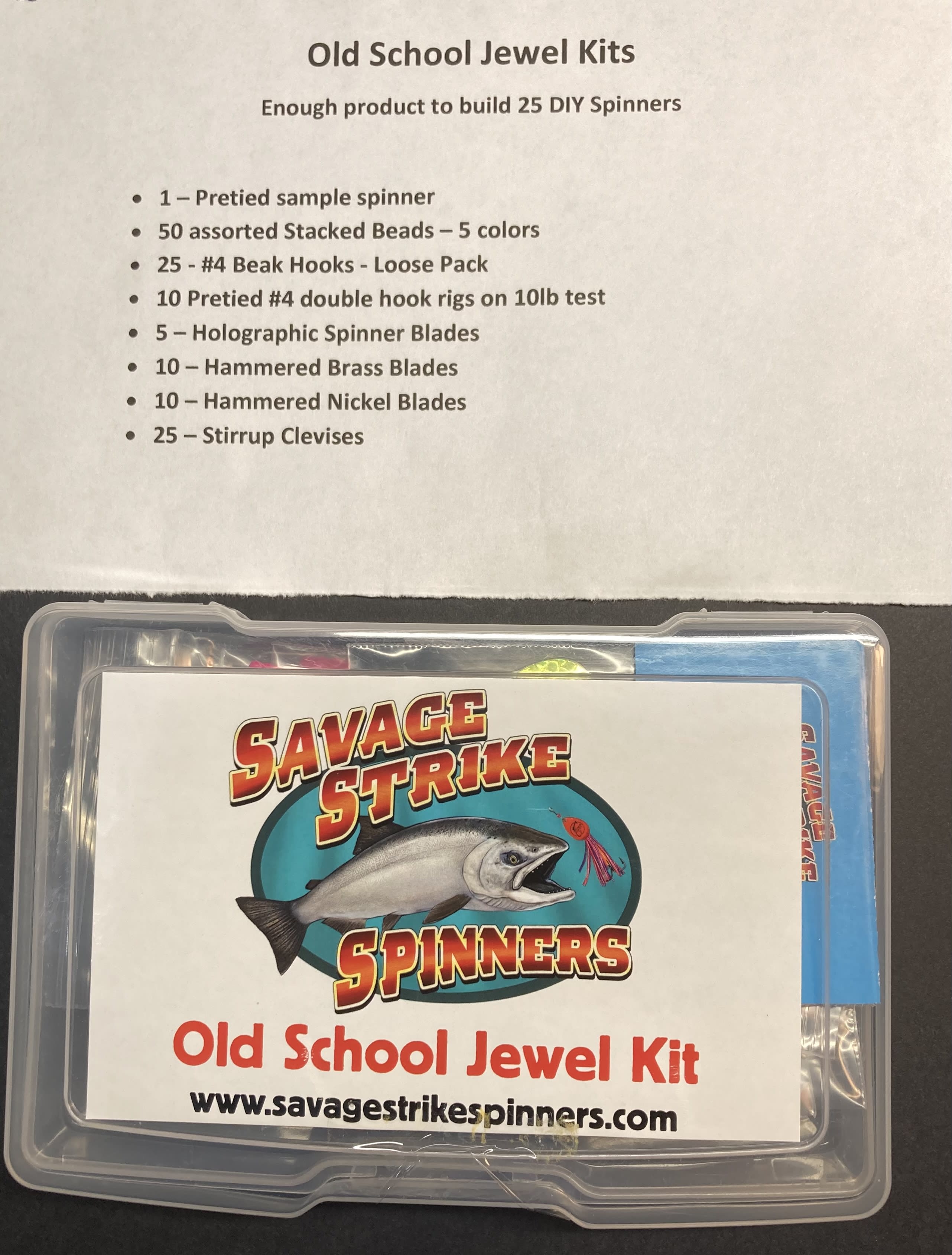 Old School Jewel Kit - DIY KOKANEE SPINNER KITS - Savage Strike