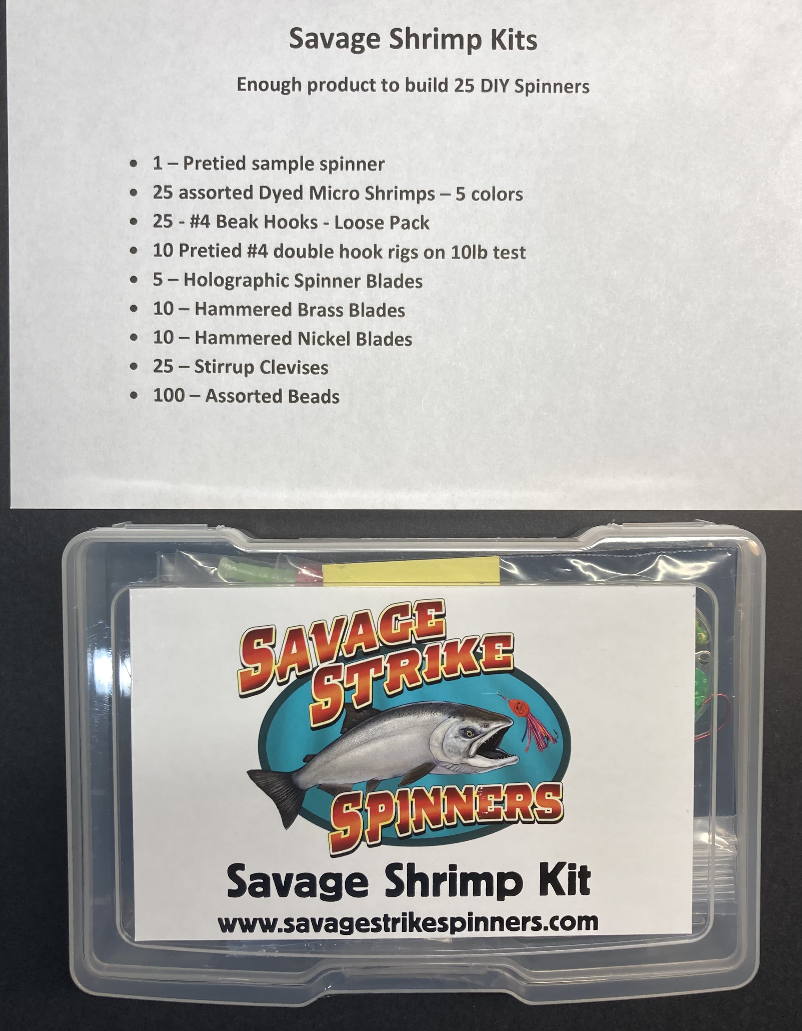 Savage Shrimp Kit - DIY KOKANEE SPINNER KITS - Savage Strike Spinners