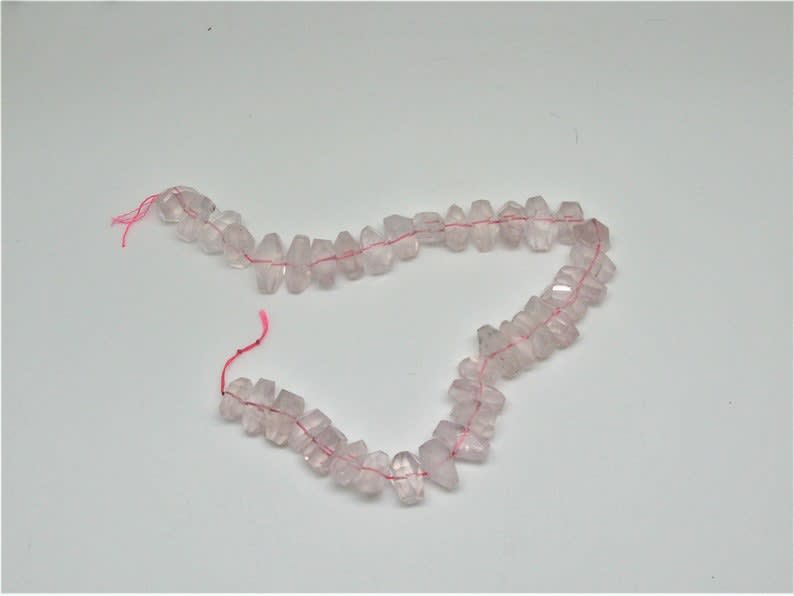 Rose Quartz Gemstone Faceted Pear Beads | Gemstone Teardrop Beads Size -  7x10 to 9x15 MM Gems for Making Jewelry 10 Pcs. Strand [NSKU-10]