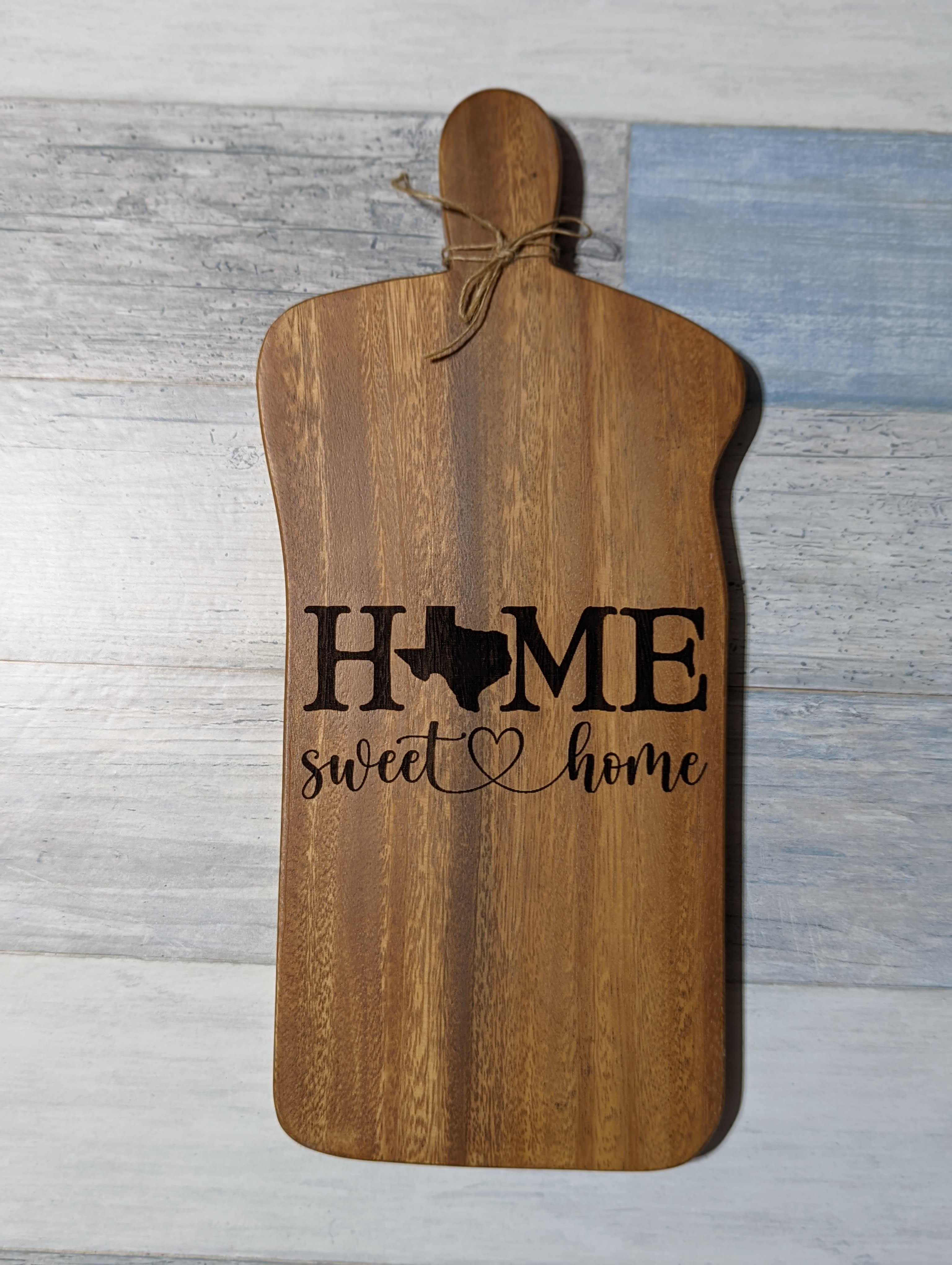 Personalized Acacia Wood Paddle with Sunflower Design