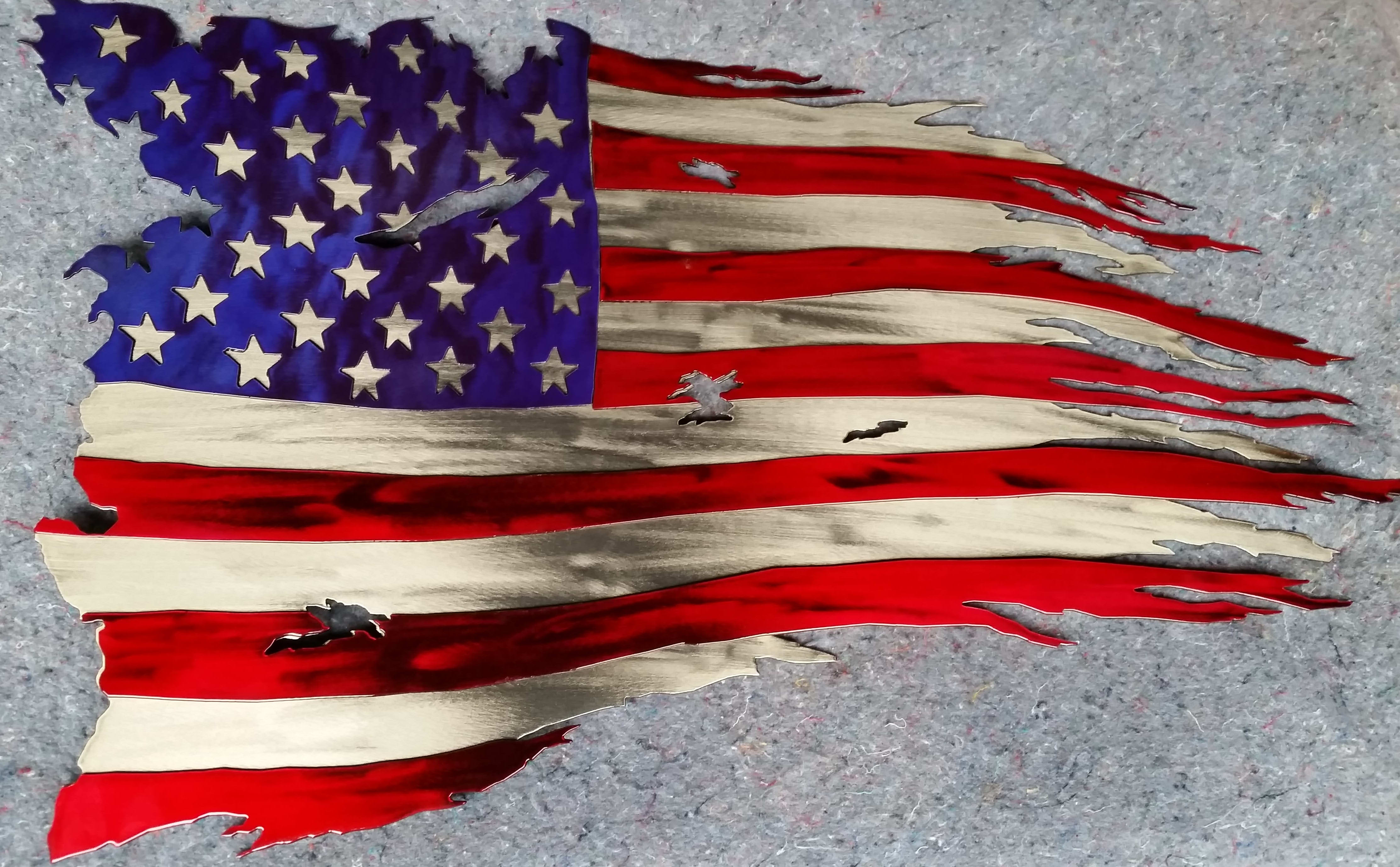 tattered flag drawing