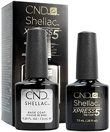 CND Shellac Xpress5 Top Coat & CND Shellac Base Coat (7.3ml/Bottle ...