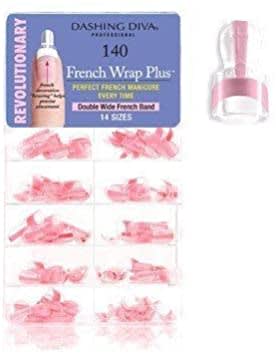 Dashing Diva French Wrap Plus – Dünne Nagelfolien, 140 Stück | Mit Applikator Für Einfache Anwendung