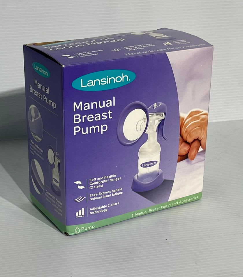 Lansinoh Manual Breast Pump - Purple/ Clear - Feeding And Nursing