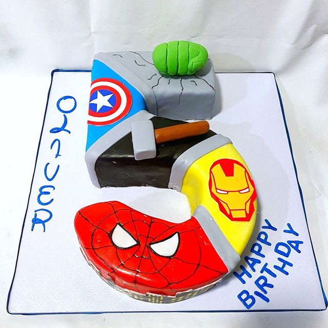 thor spiderman iron man huld marvel birthday cake | elizabeth | Flickr