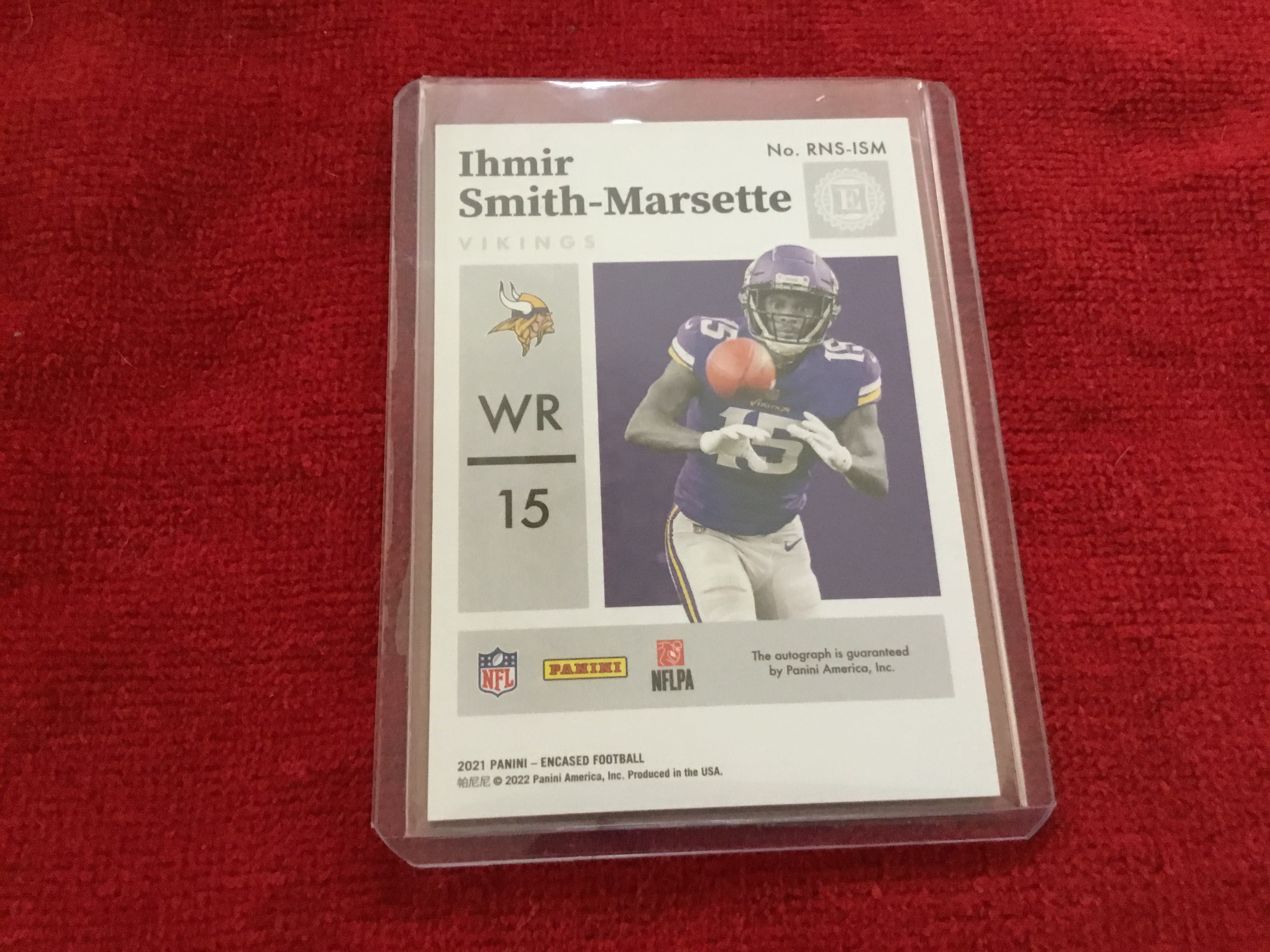 : 2021 Phoenix Fire Burst #140 Ihmir Smith-Marsette Vikings RC  Card With Magnetic Holder Mint : Everything Else