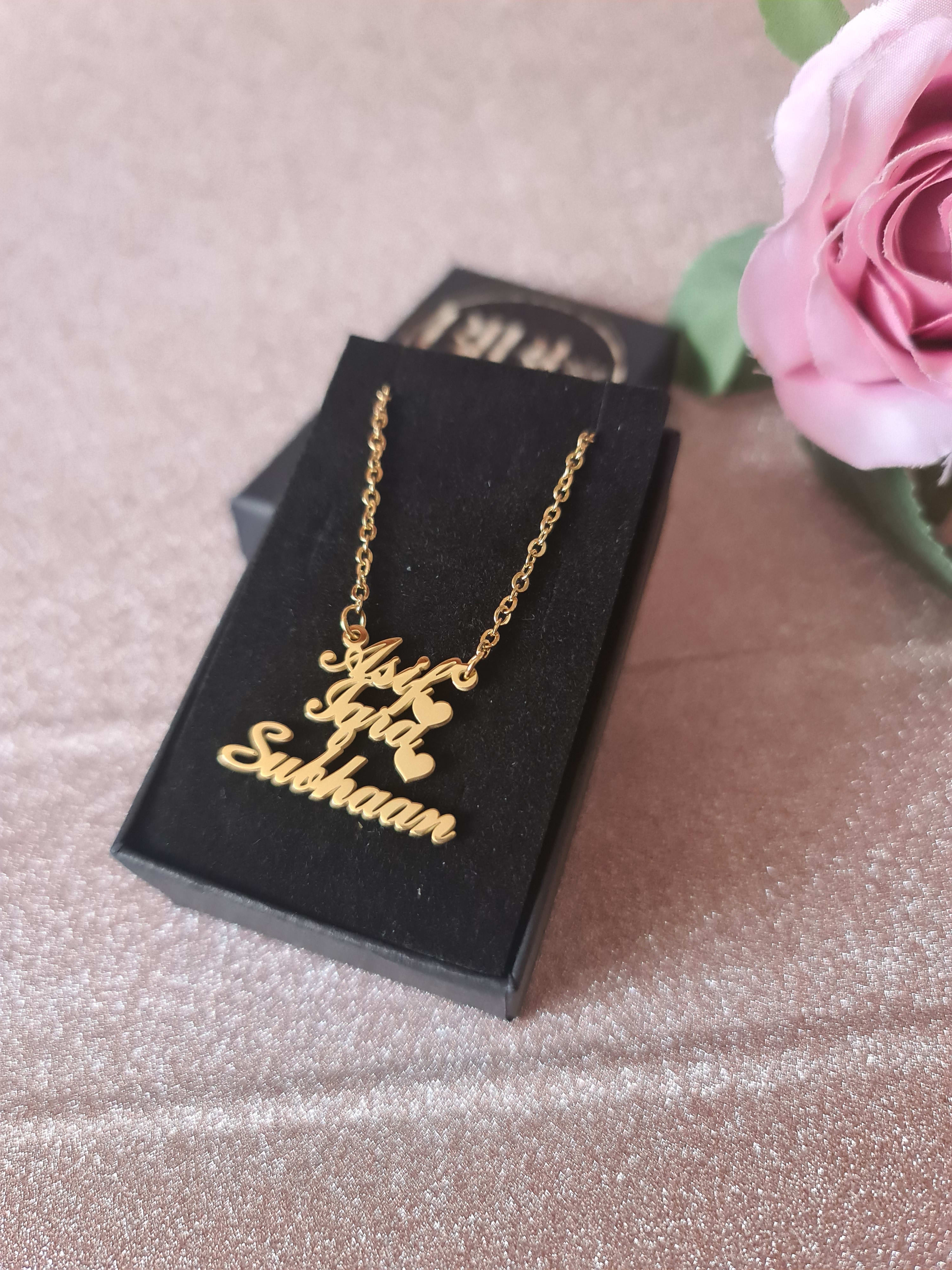 Triple sale name necklace