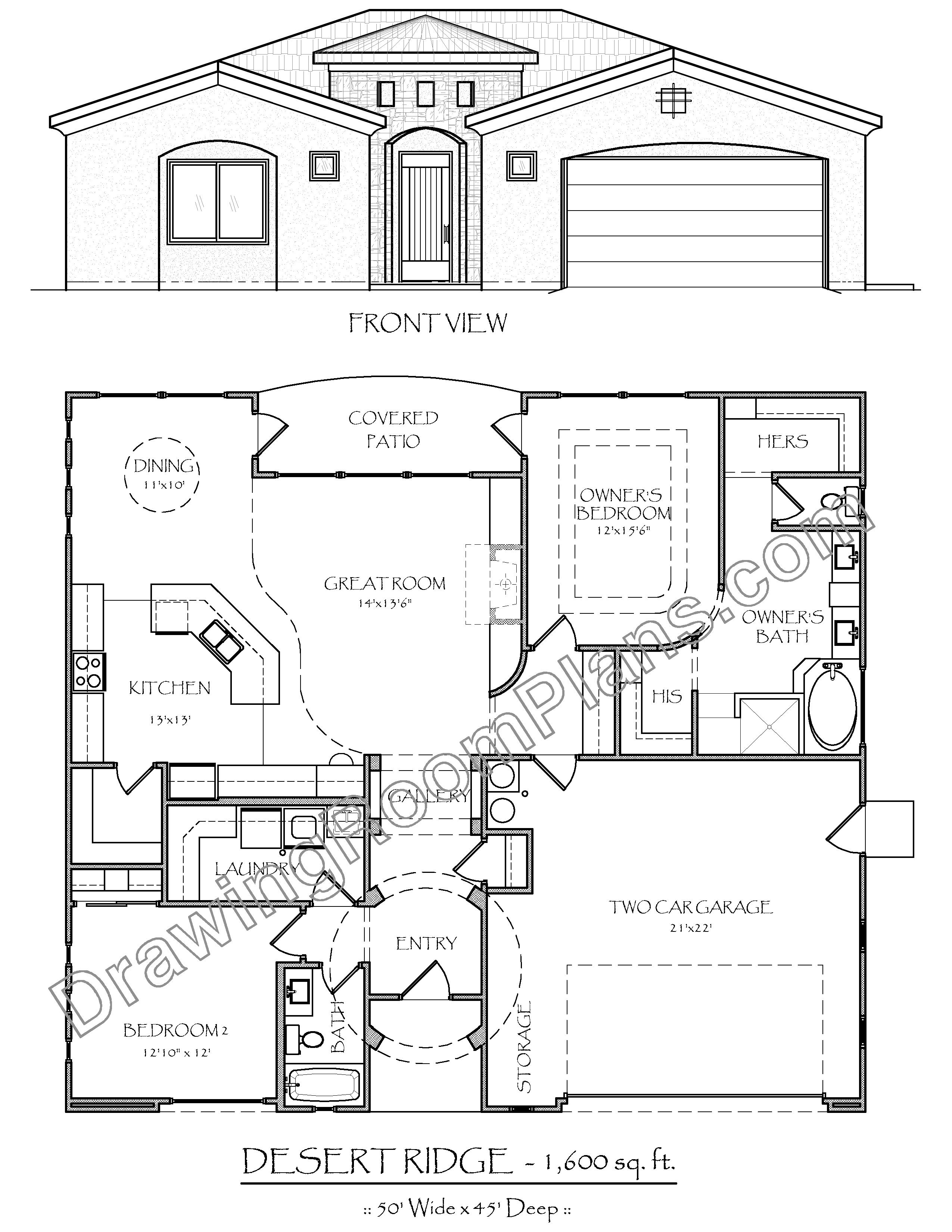 Desert Ridge - 1000 - 2000 sq. ft. - Drawing Room Plans, LLC | Residential Home  Design in Oak Harbor, image size:2550x3300