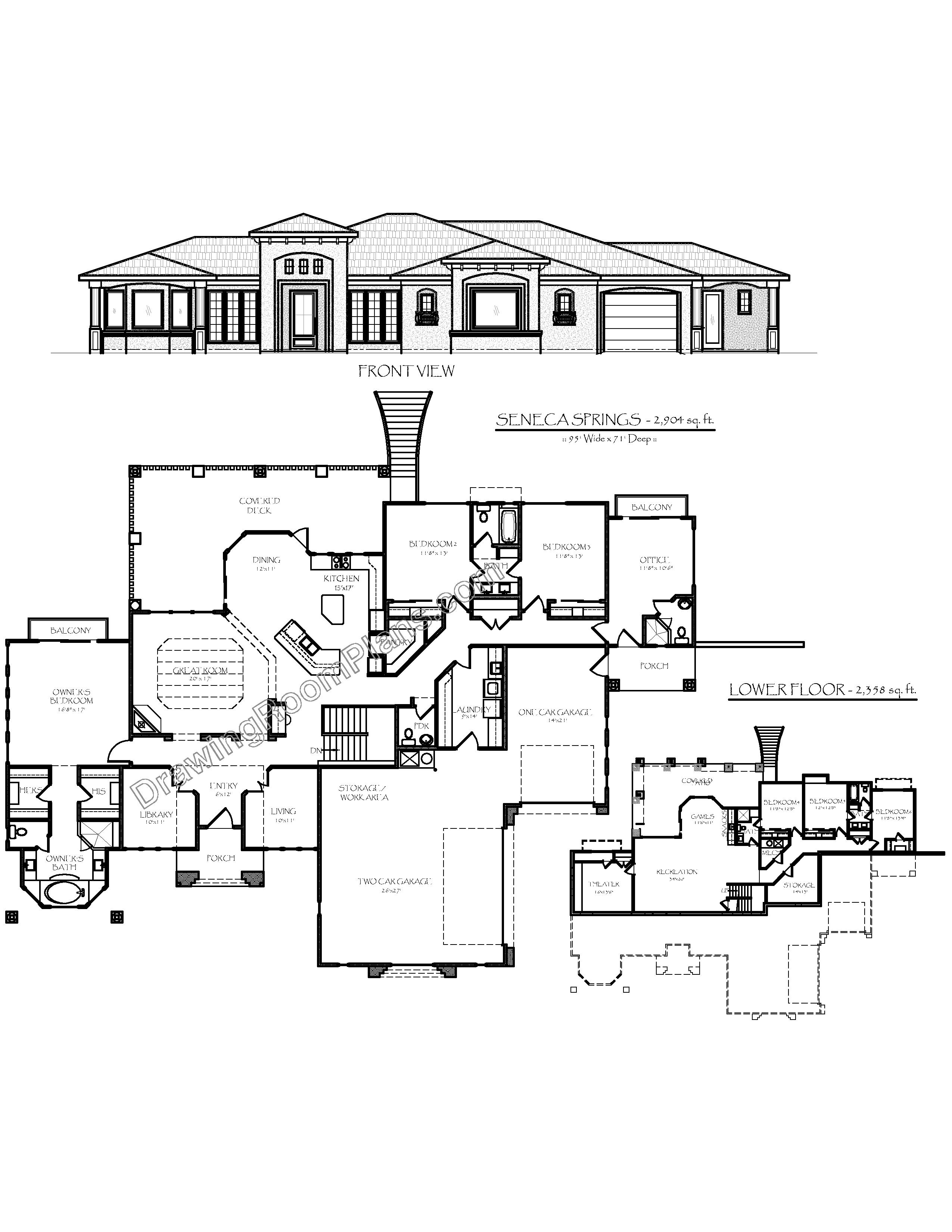 Seneca Springs - 5262 sq. ft. - 5001+ sq. ft. - Drawing Room Plans, LLC
