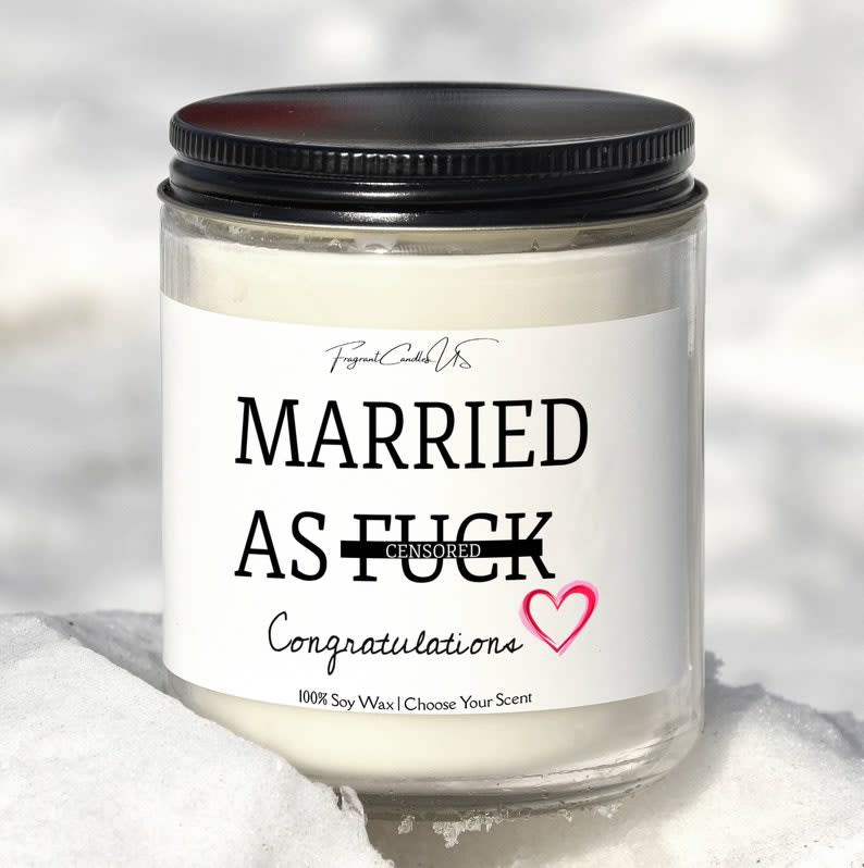 wedding candle, gift for husband, Married AF, Married as Fuck, just ...