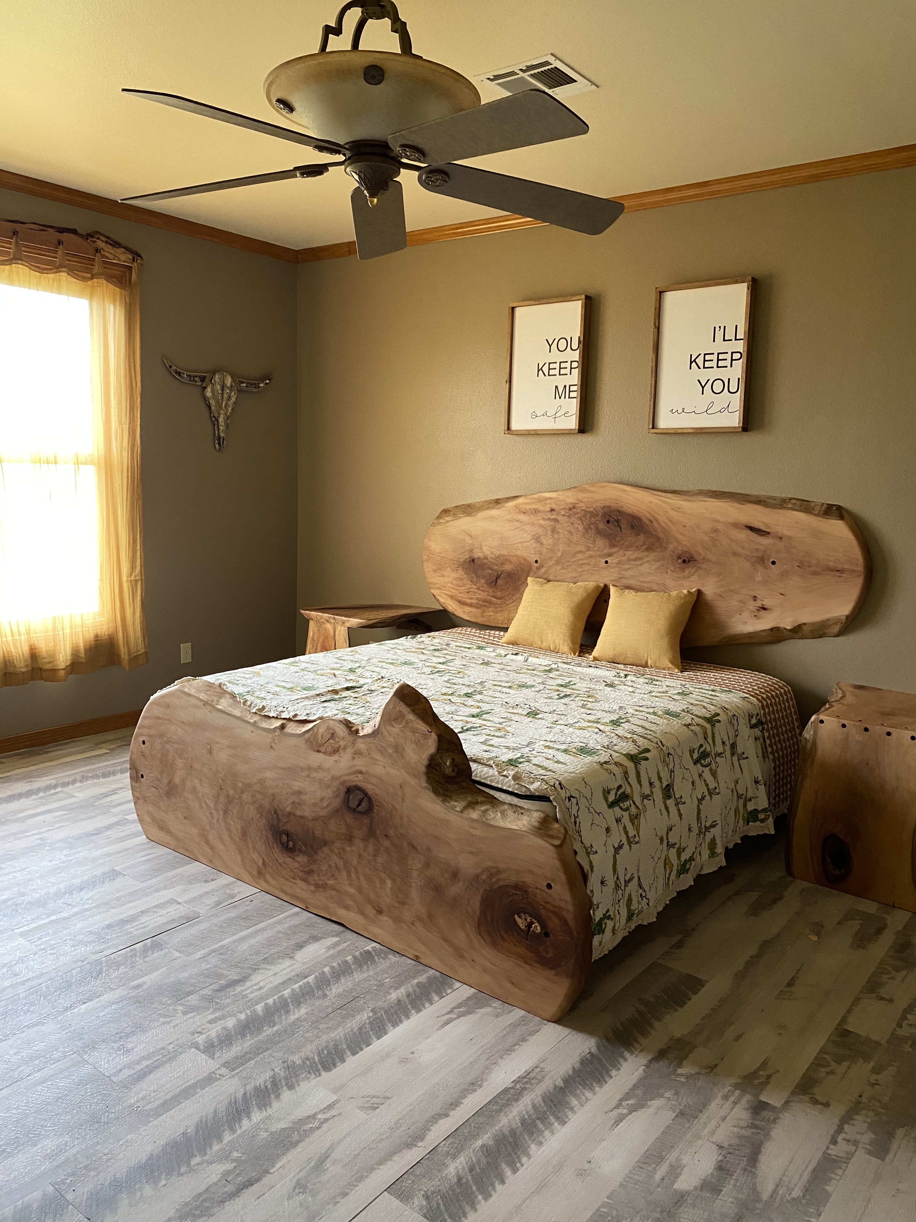 Live Edge Sycamore King Size Beds - Live Edge Beds - Palmer Rustic 