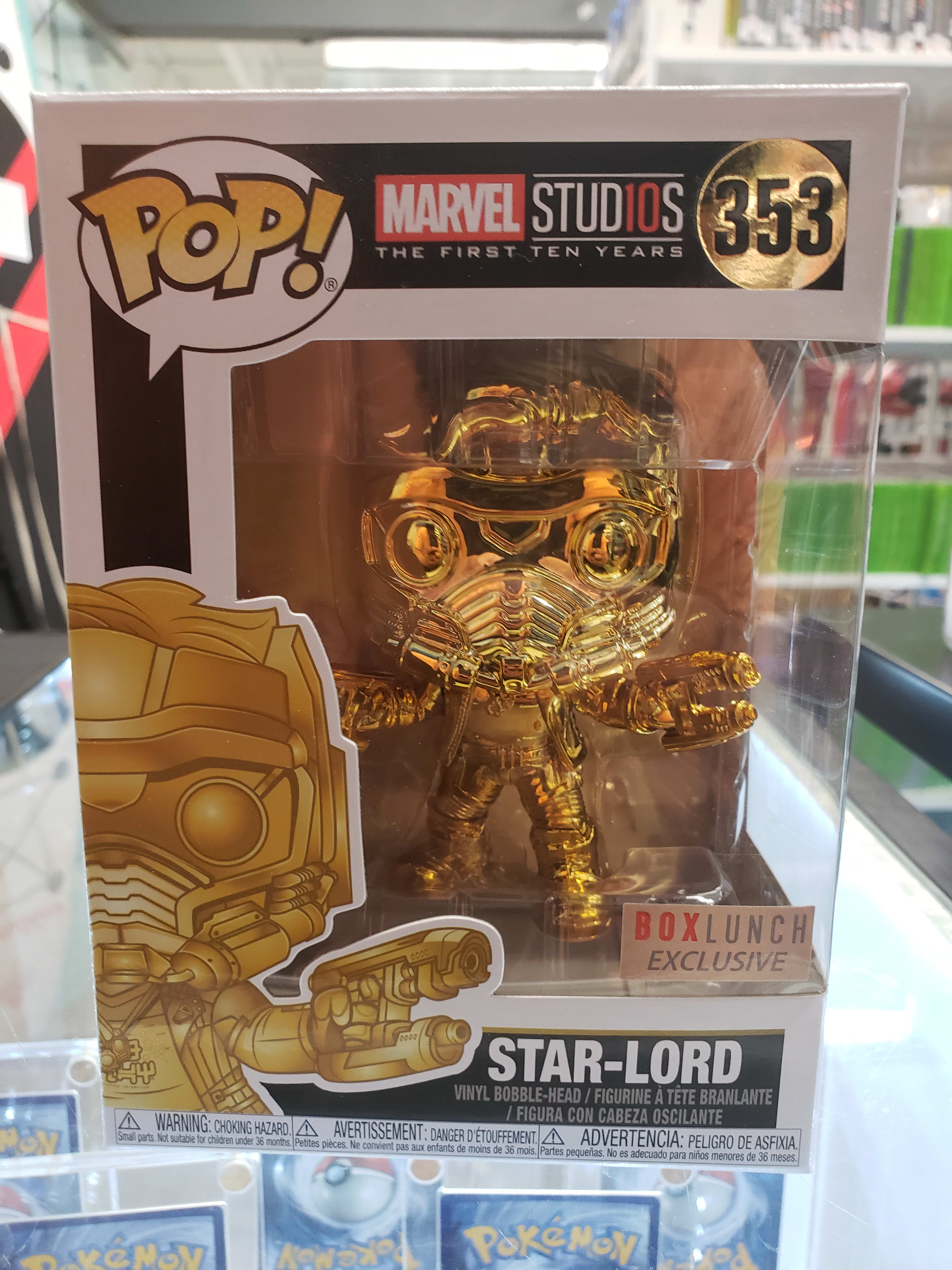 Funko POP! Marvel Star-Lord Vinyl Bobble Head (Gold Chrome) 