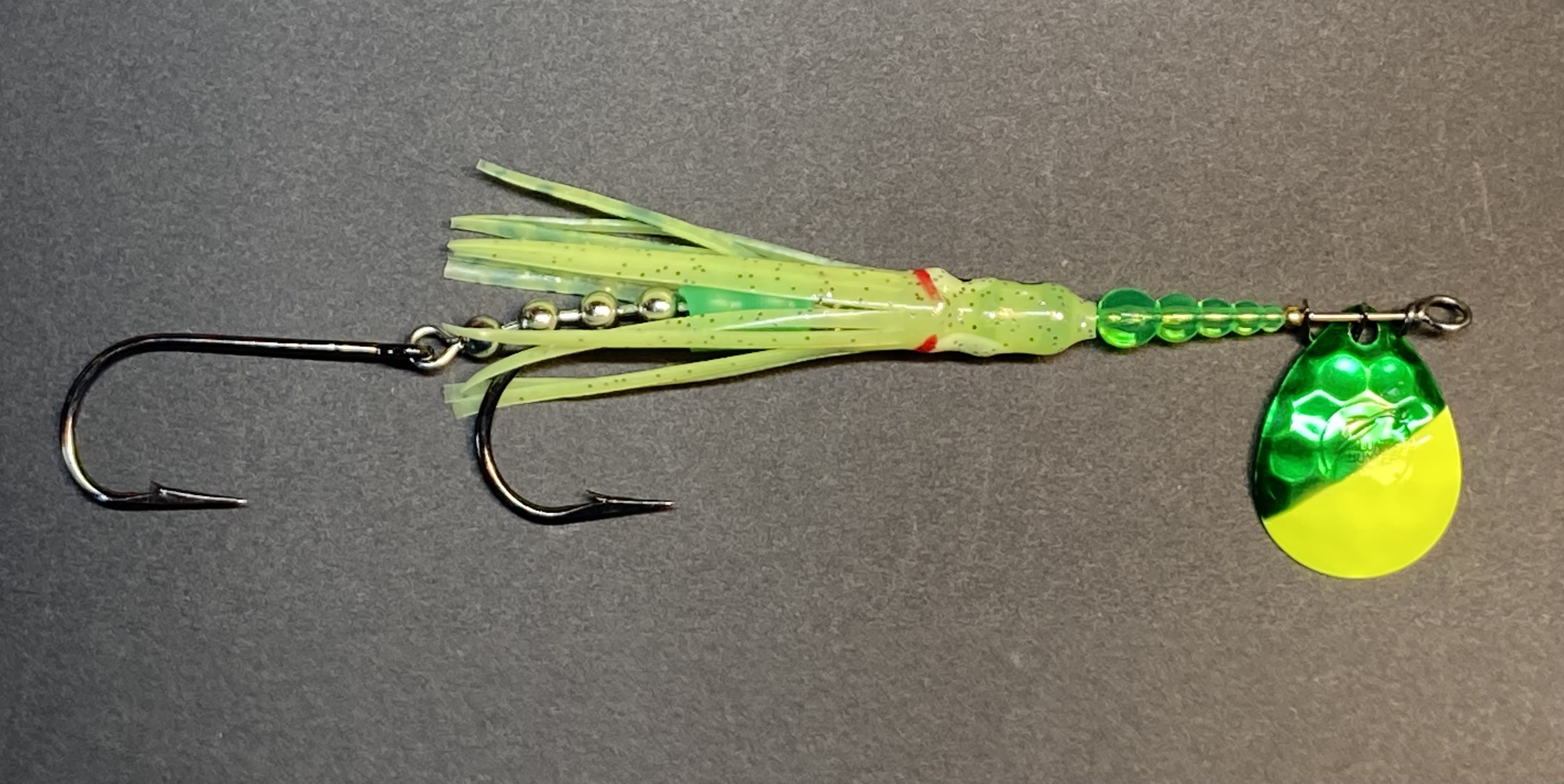 thumbnail image 2 of Lunker Hunter NW Savage Strike - Hoochie Salmon Spinner - 3.5 Colorado, Brass 2 of 5