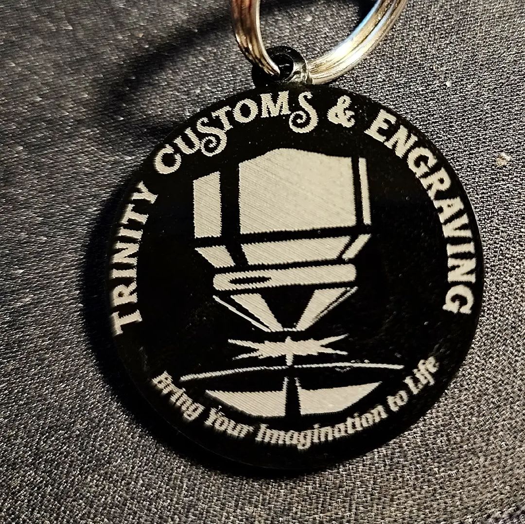 Laser Engraved Keychains & Tags Custom products Trinity Customs and