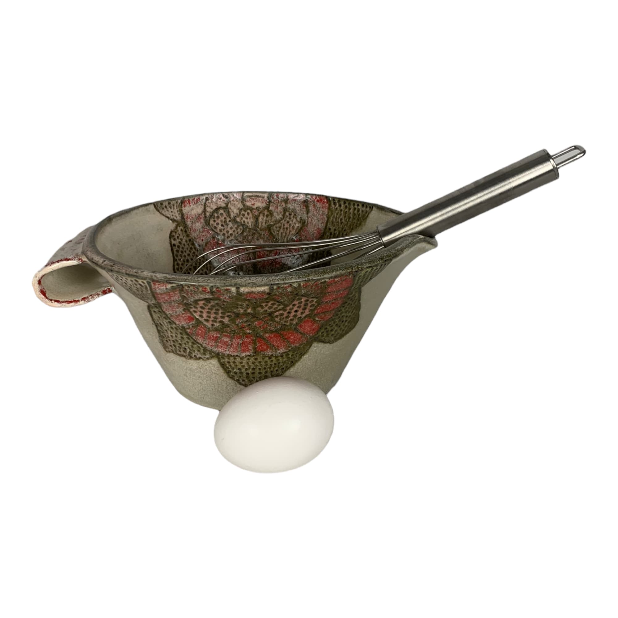 Batter Bowl, Ceramic, Handmade Mixing Bowl with Handle