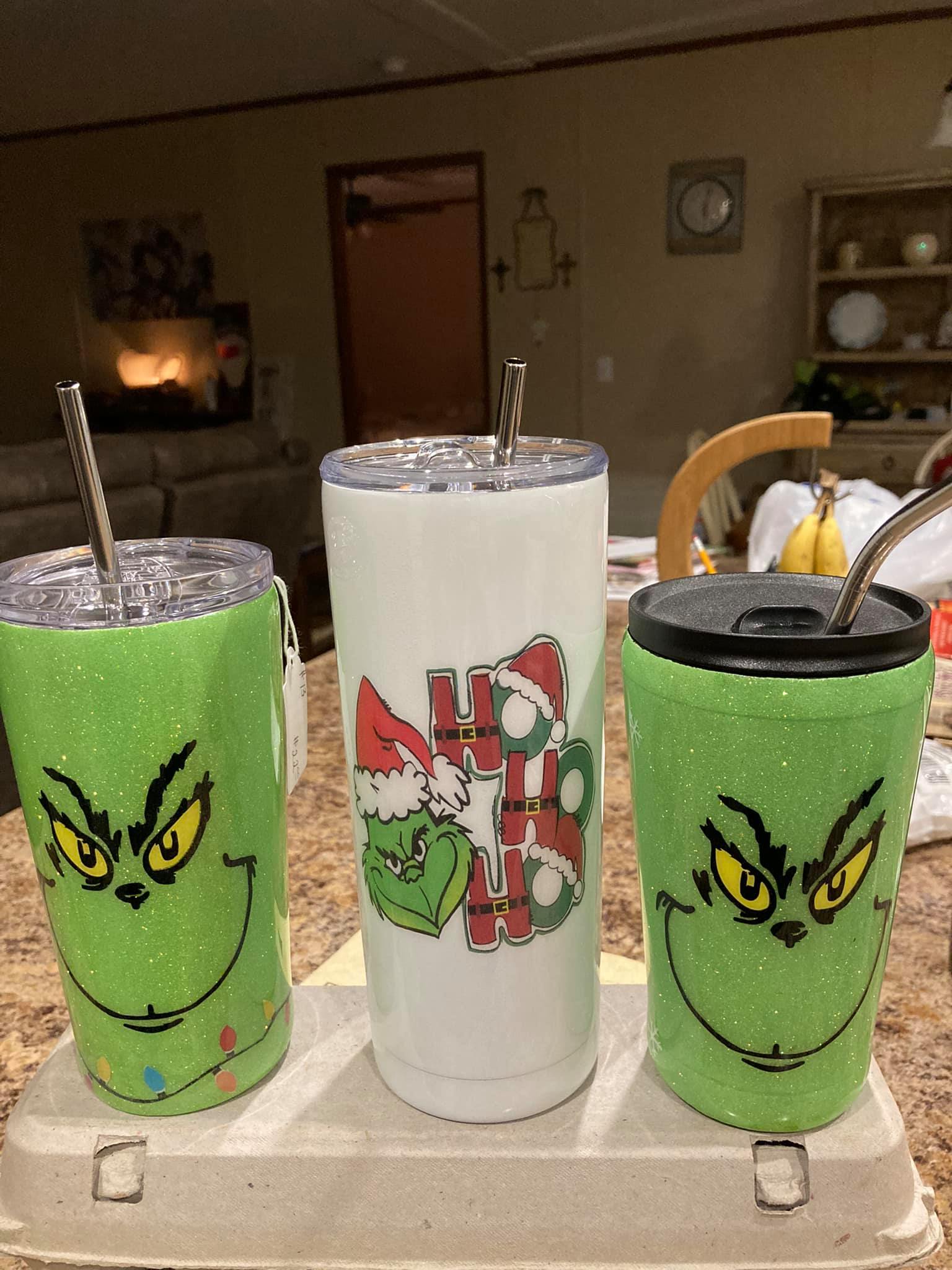 Custom Tumbler with Lid and Straw The Grinch Quotes - Christ