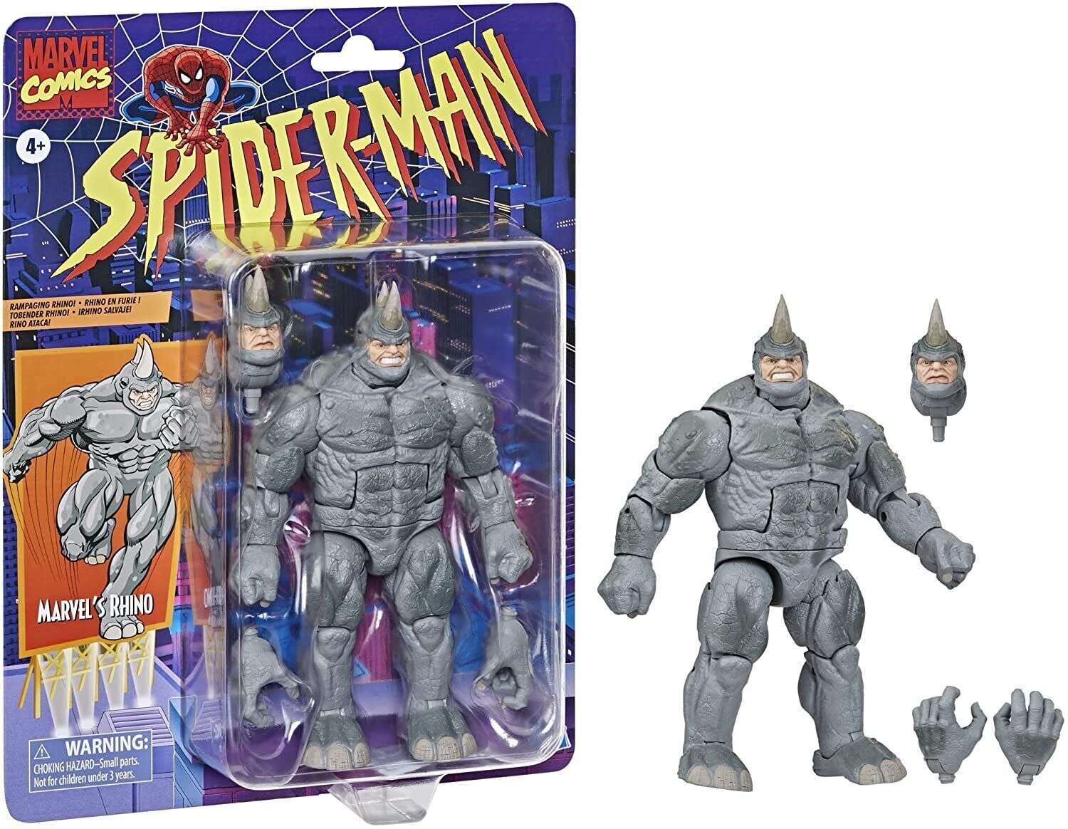 Marvel Legends Rhino Spider-Man Retro Series Deluxe Figure - 4+