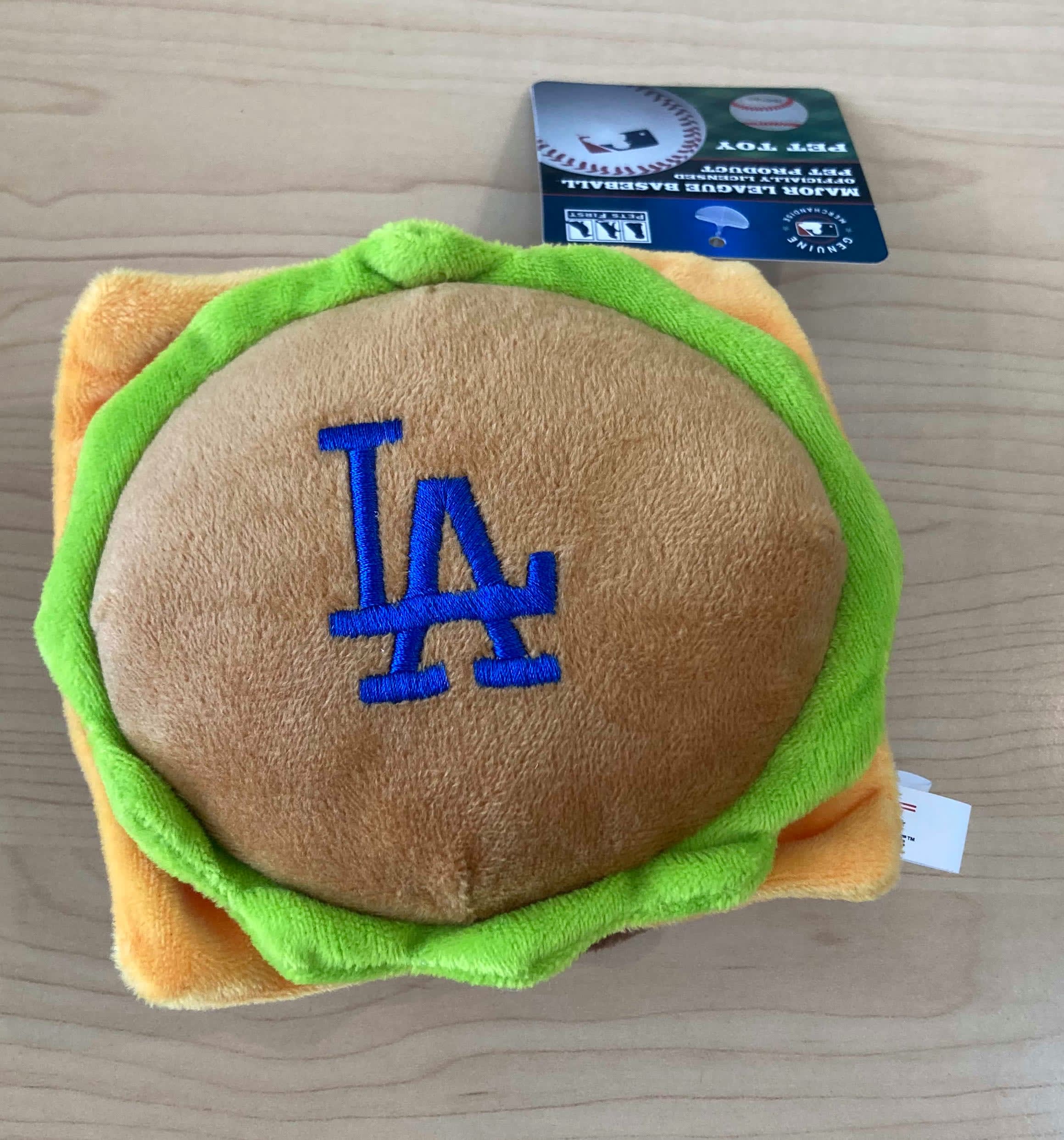 LA Dodgers Plush Hamburger toy - Dog Toys - Seashore Fur Babies