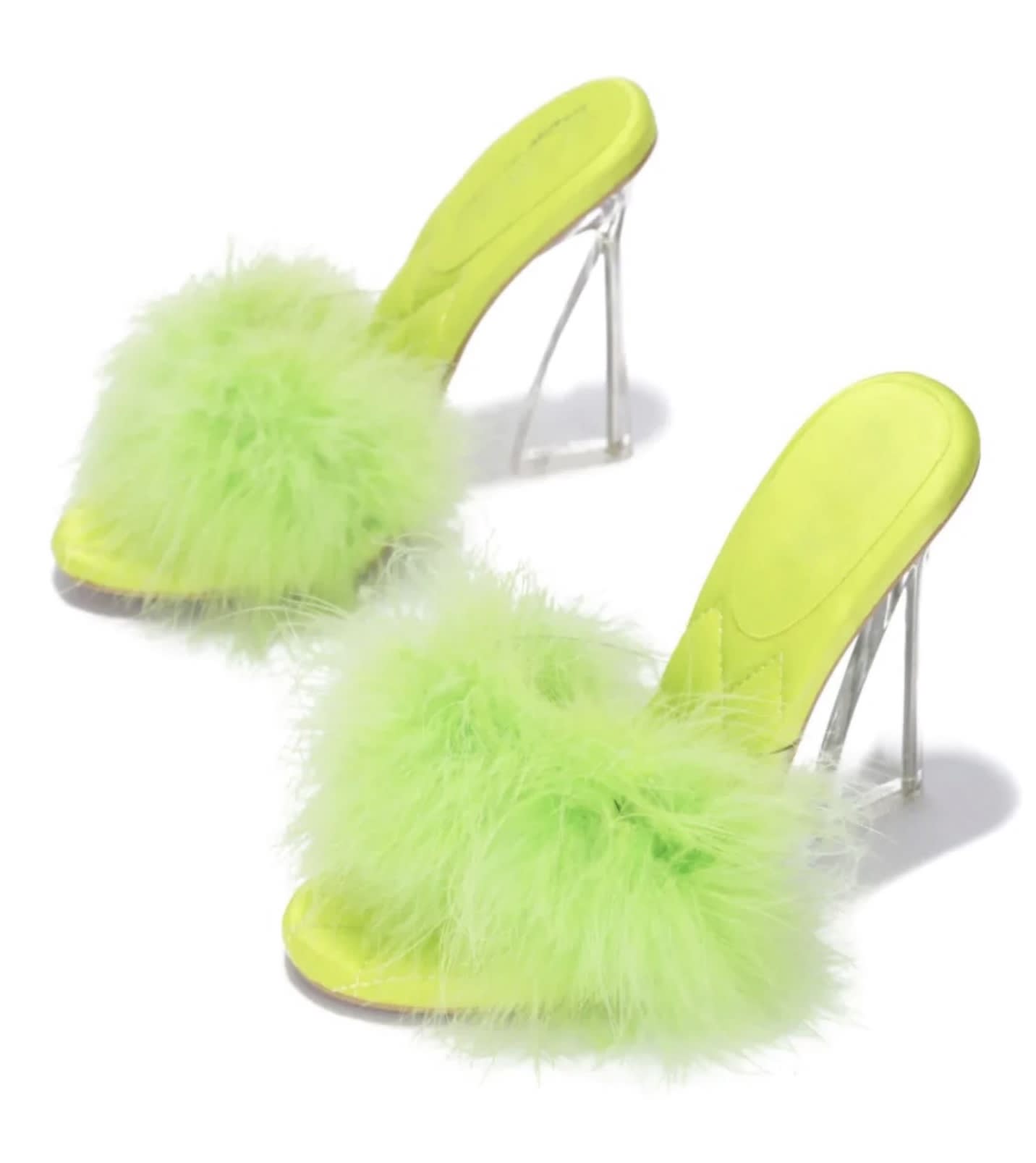 lime green fur heels