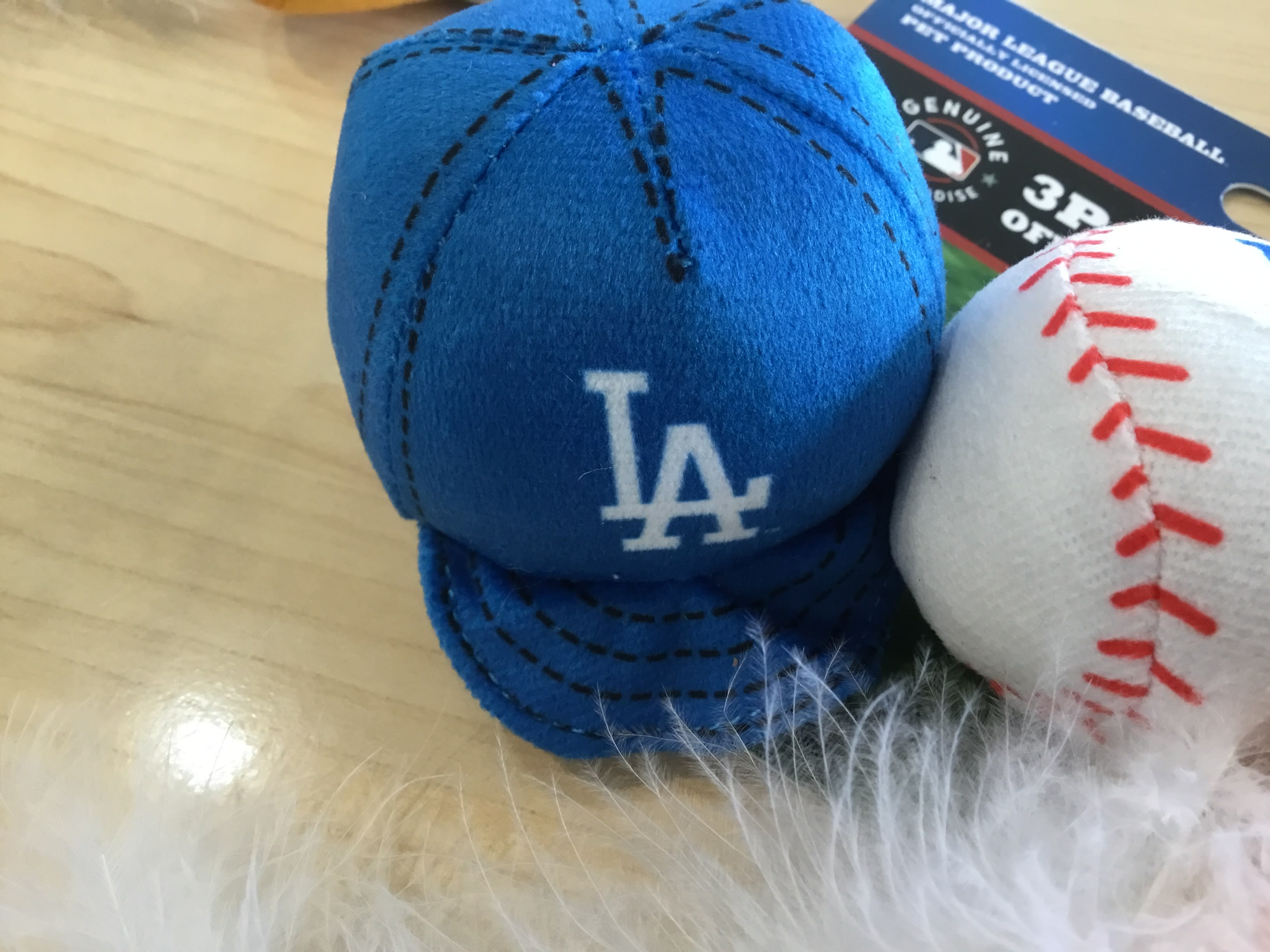  BEST PLUSH CAT TOY MLB LOS ANGELES DODGERS Complete Set of 3  piece Cat Toys filled with Fresh Catnip. Inc: 1 Baseball Cap Cat Toy, 1  Baseball Cat Toy with