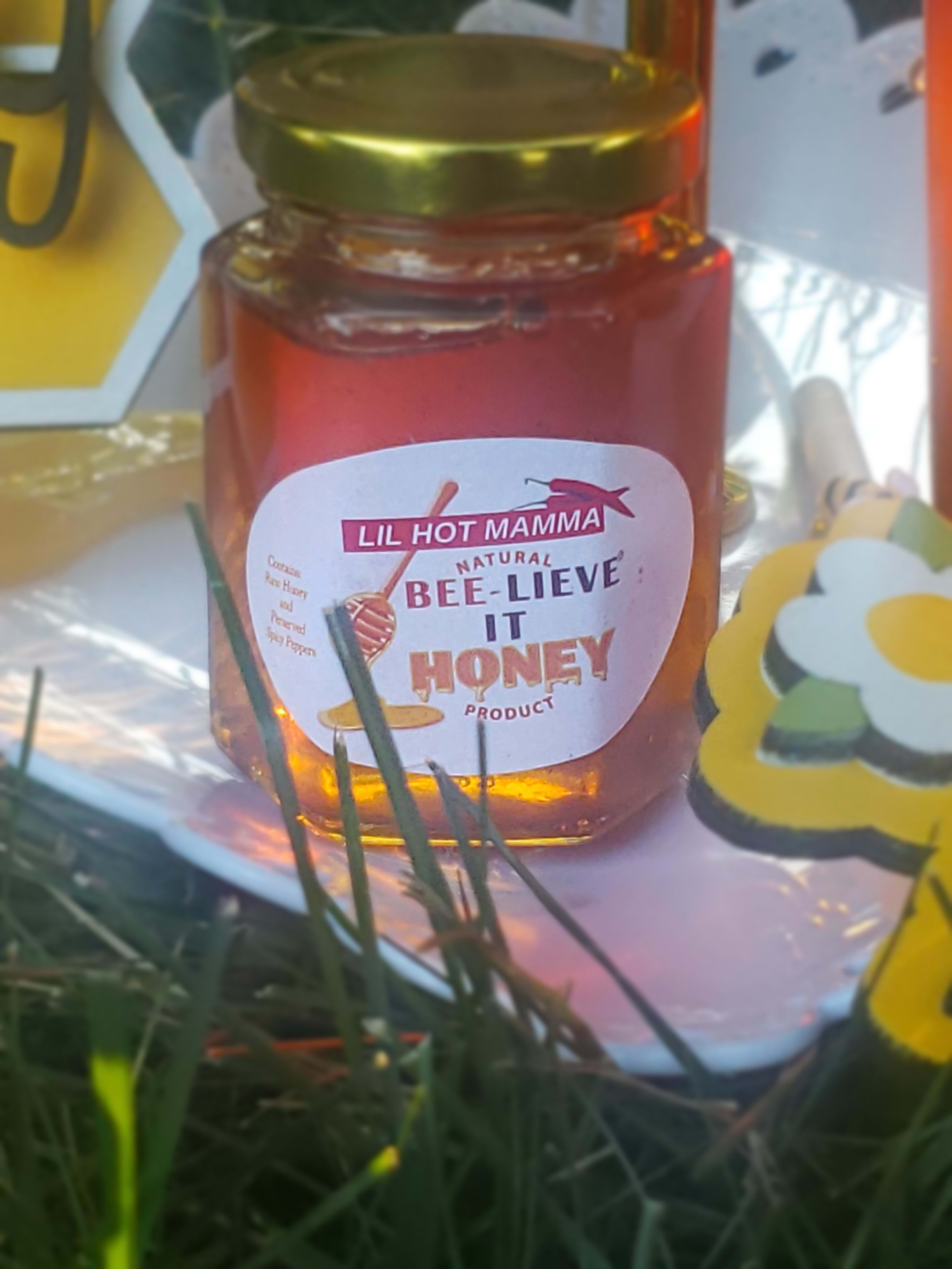 Lil Hot Mama 4oz Honey Jar - Naturally Flavored Bee-Lieve It