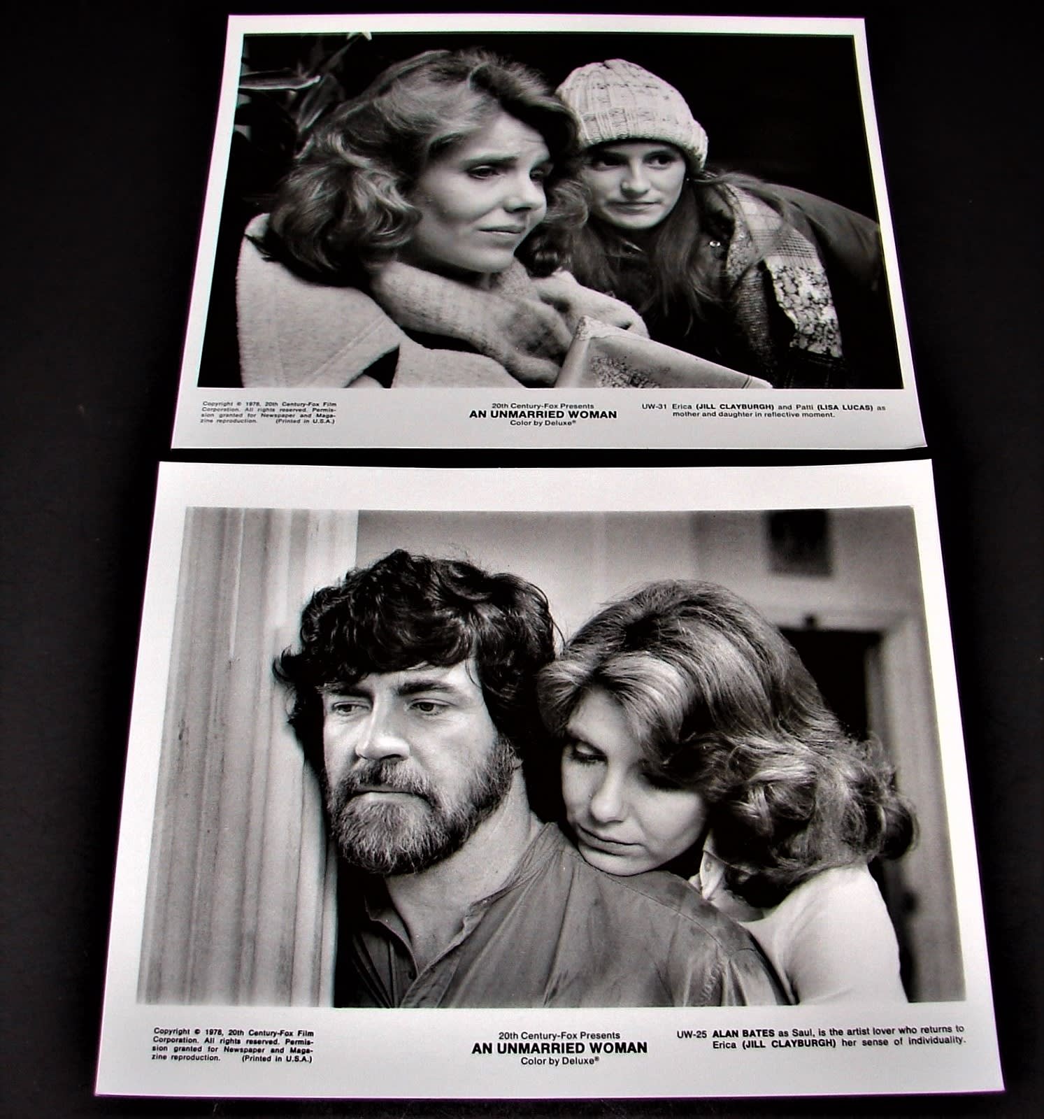 2 1978 AN UNMARRIED WOMAN Press Kit 8x10 Movie Photos Jill Clayburgh