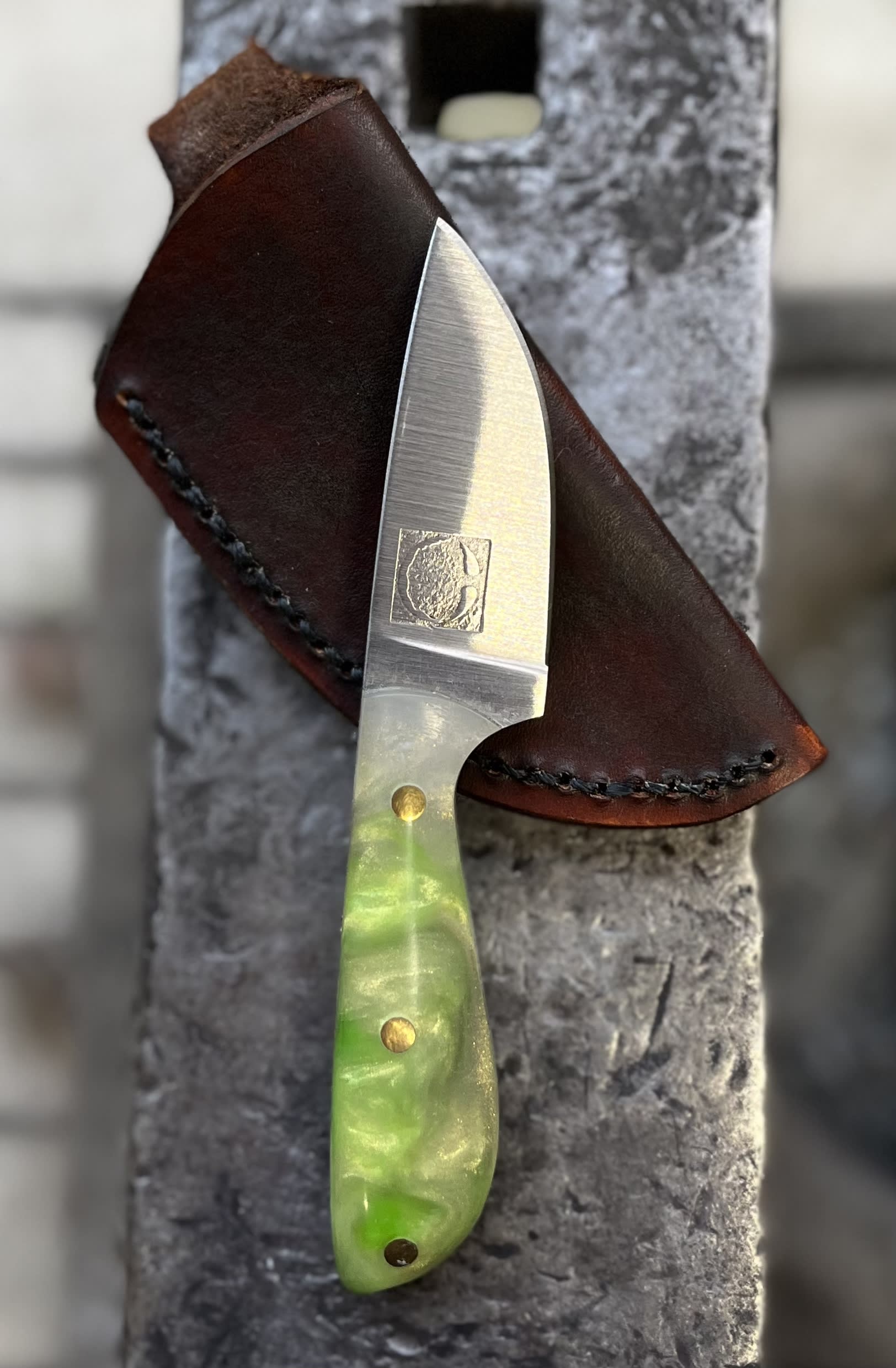 SOLD Green Tree Snake 6” Drop Point Carry Sidekick Knife & Sheath Combos