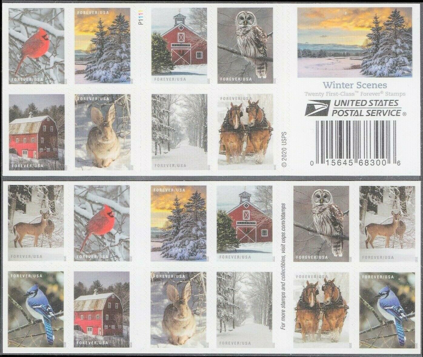 5532-41 - 2020 First-Class Forever Stamps - Winter Scenes - Mystic