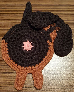 Peeking Dog Butt Coaster FREE Patterns Upper Crust Crochet