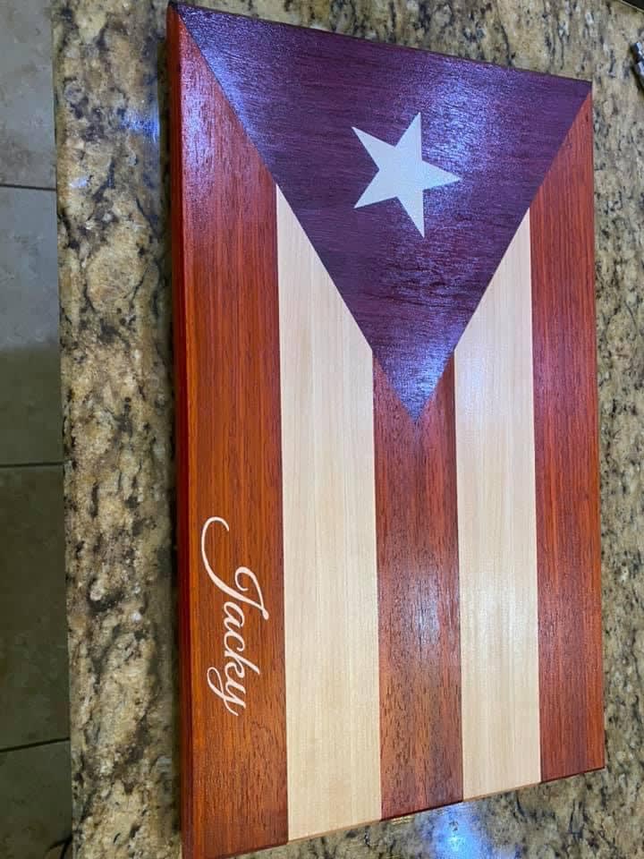 Mi Cocina Puertorriqueña Laser Engraved Maple Cutting Board Puerto Rico  Island Silhouette Flag Multiple Sizes 