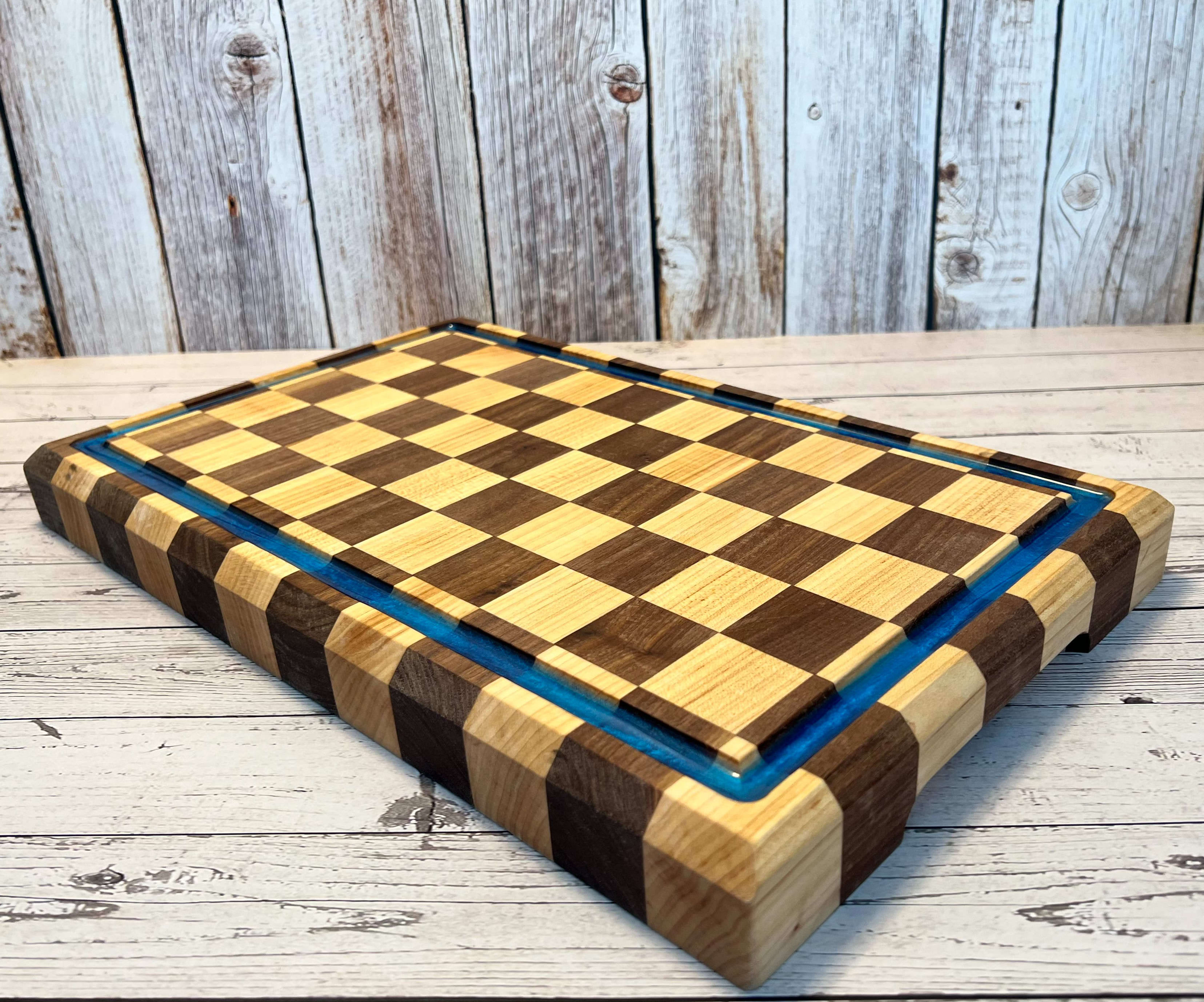1pc Wooden Cutting Board, Modern Checkered Pattern Round Kitchen Chopping  Board For Kitchen