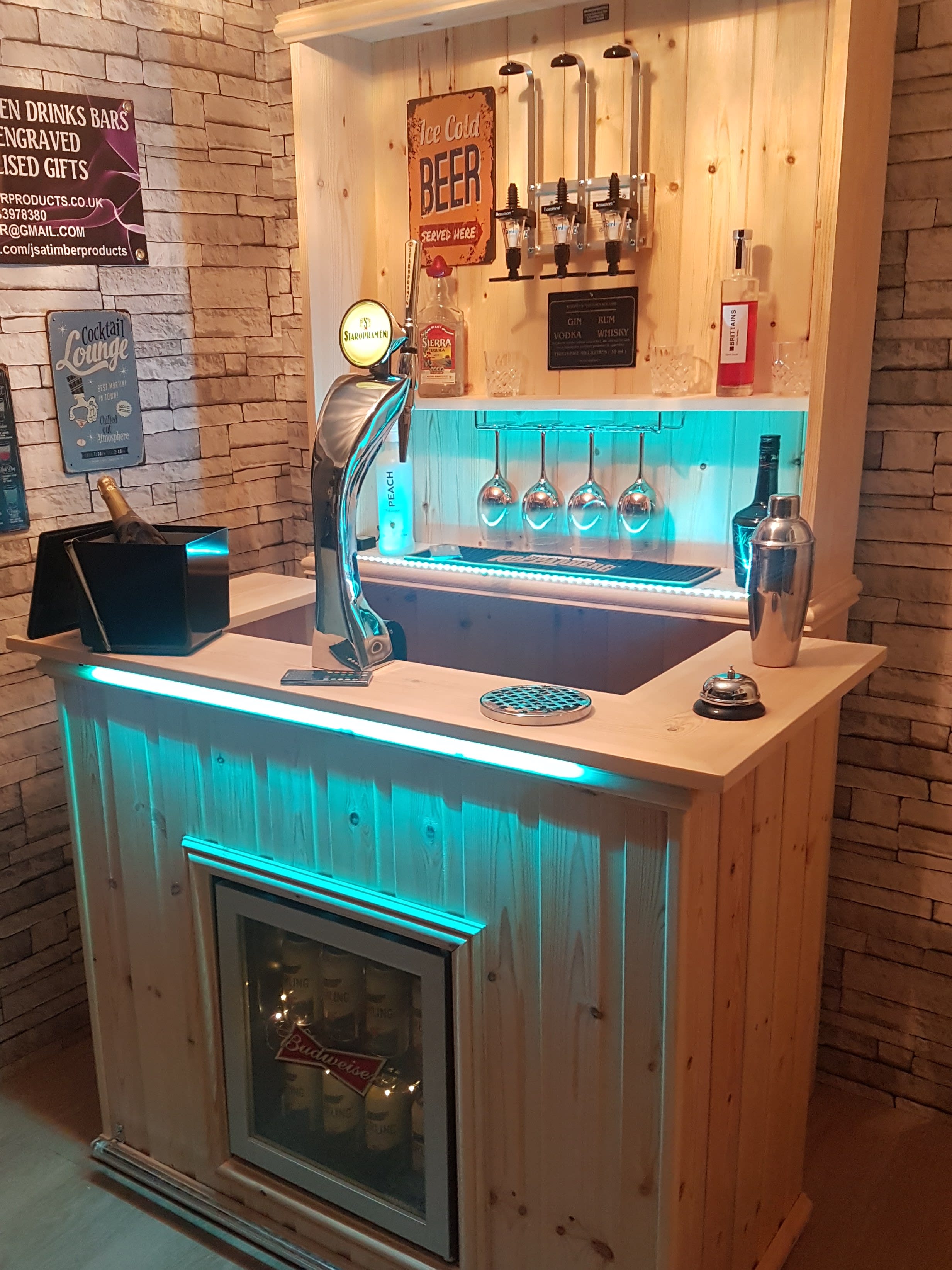 Corner Home Drinks Bar Perfect for Summerhouse,mancave,home & Garden 