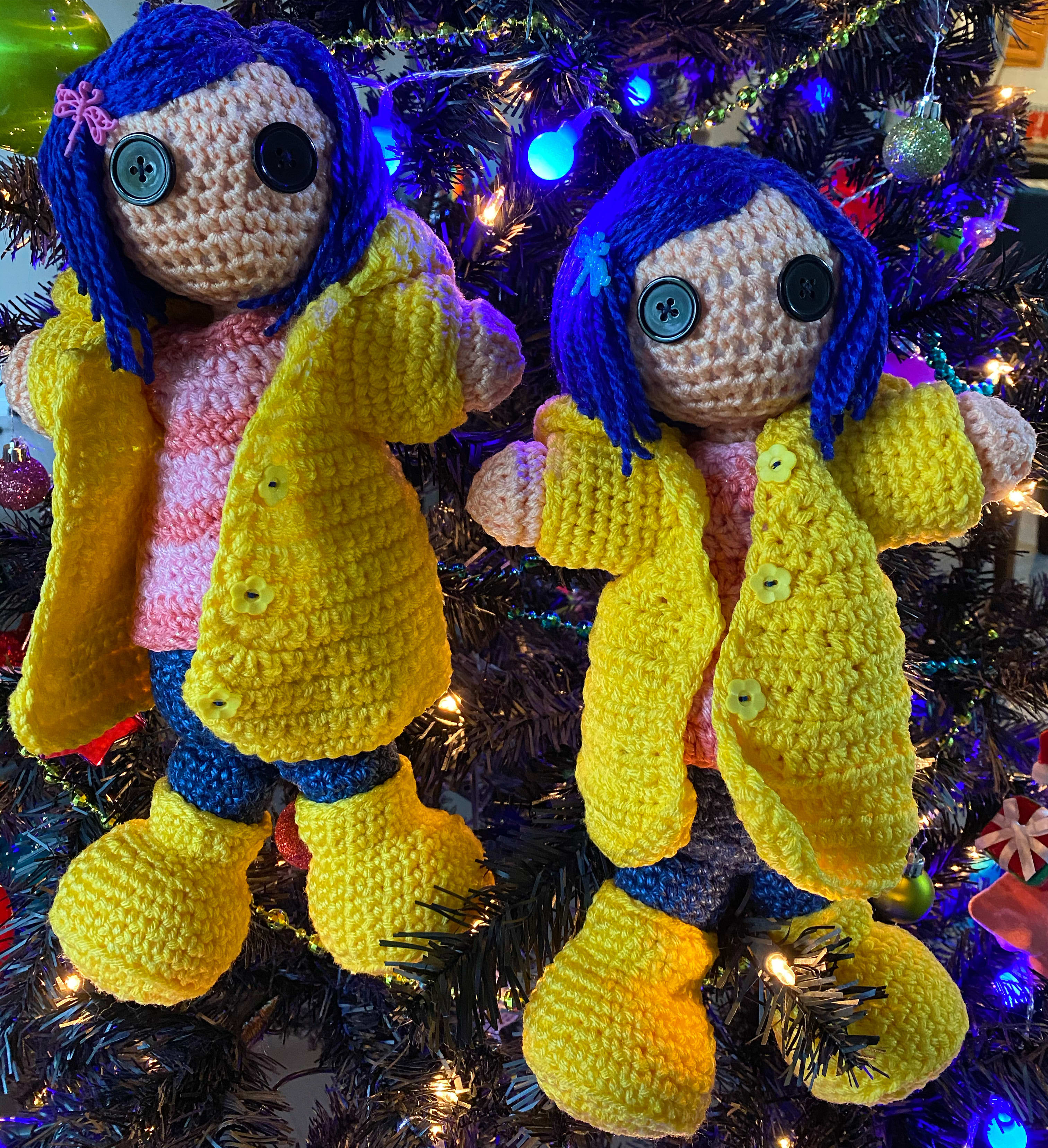 Set of 2 Button Eyes Coraline Dolls - Customized Crochet Creations Gallery  - Victoria's Art Den