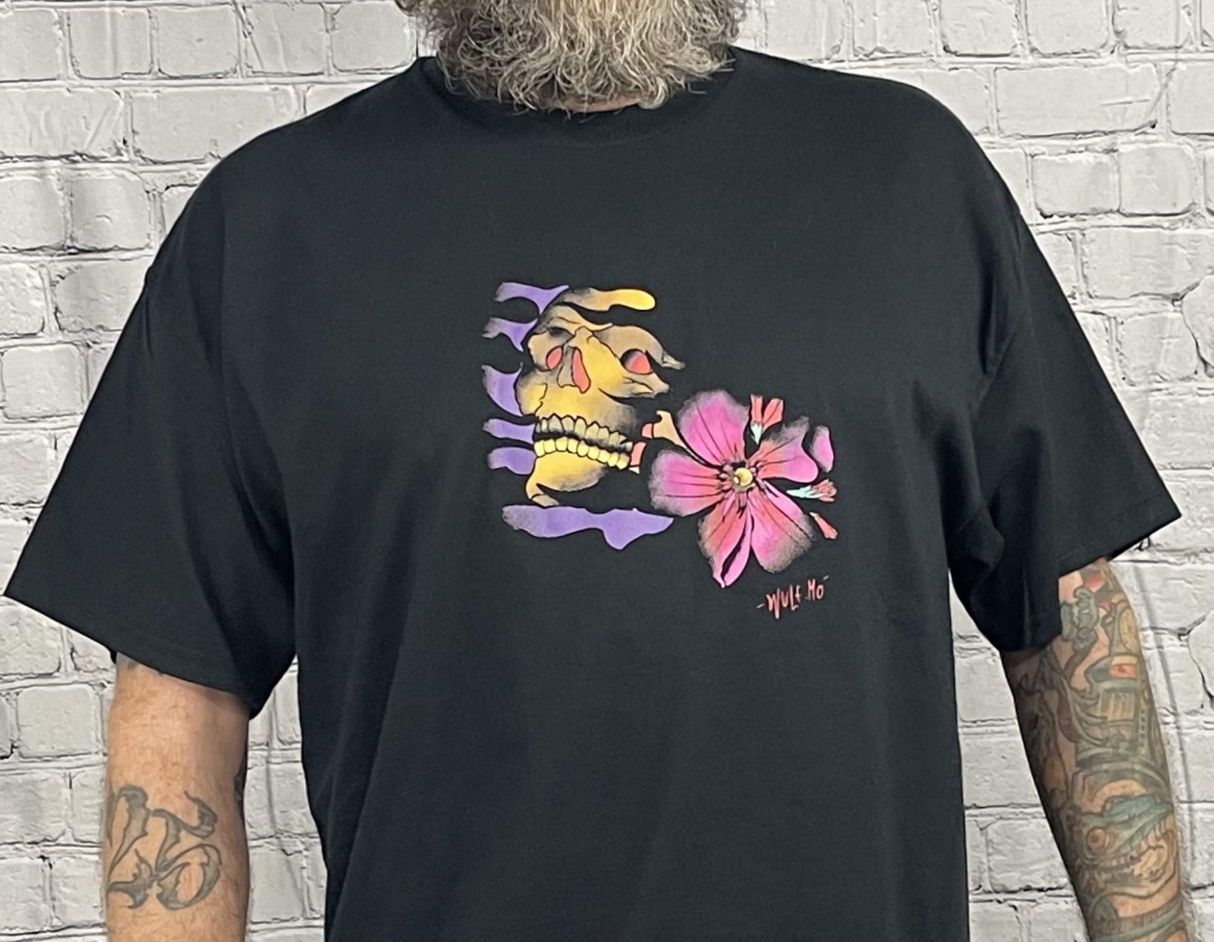 Skull & flower - m - T-shirt - T-Shirts4us | Online T-Shirt Designs
