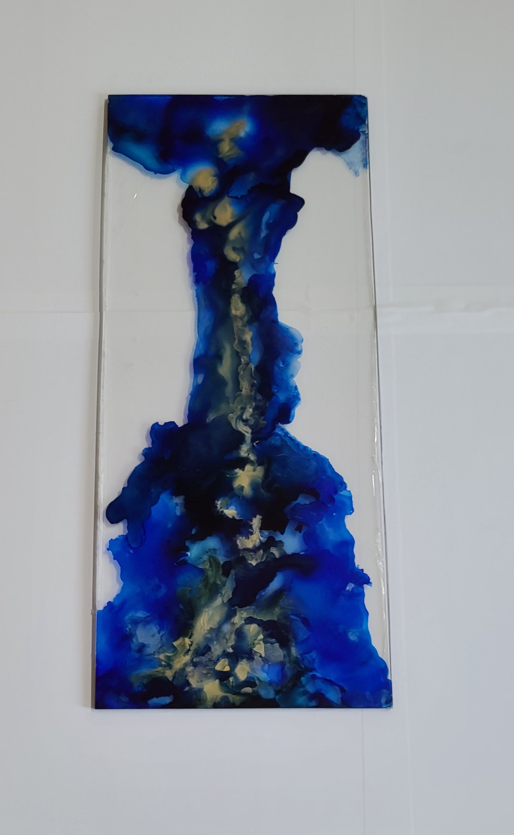 Sapphire Alcohol Ink on Plexiglass Ebony by Design Abstract