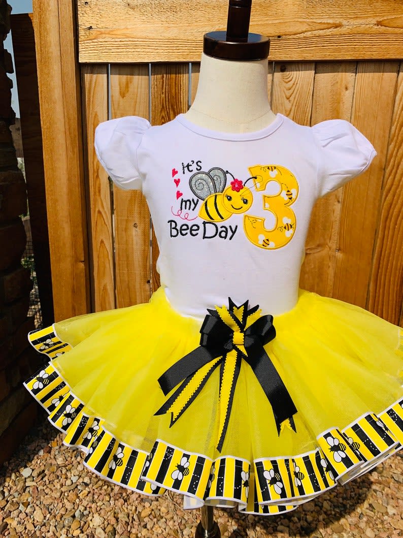 Bumble bee first hot sale birthday outfit