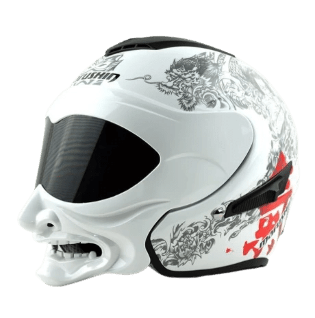 Marushin Grimace Warrior Style Open Face Half C609 Motorcycle Helmet